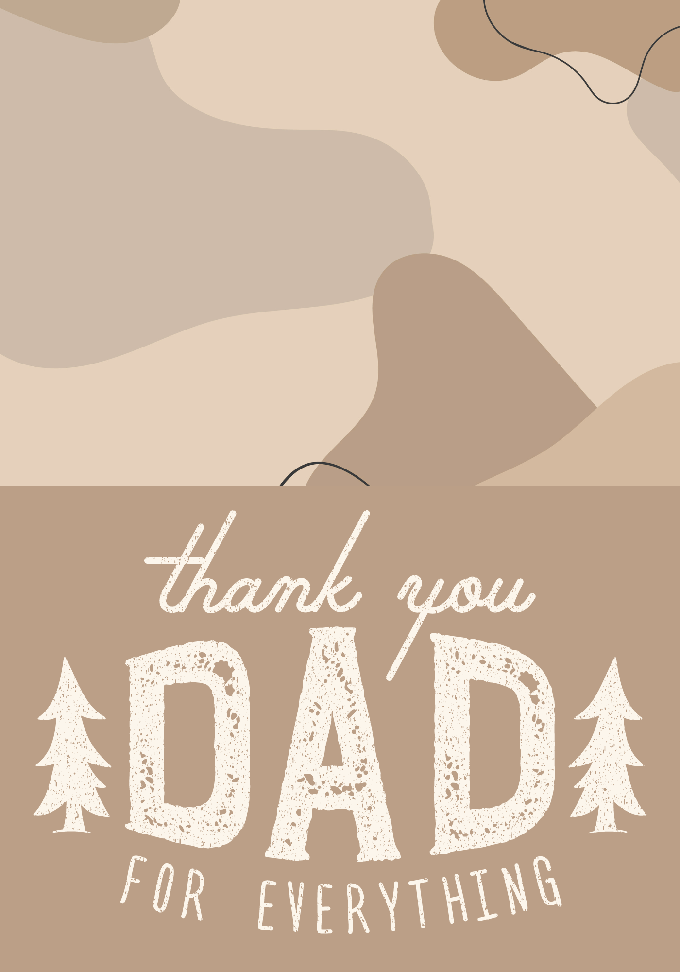Customizable Father's Day Card Template - 'Thank you Dad' and Photo Frames, Landscape, outside