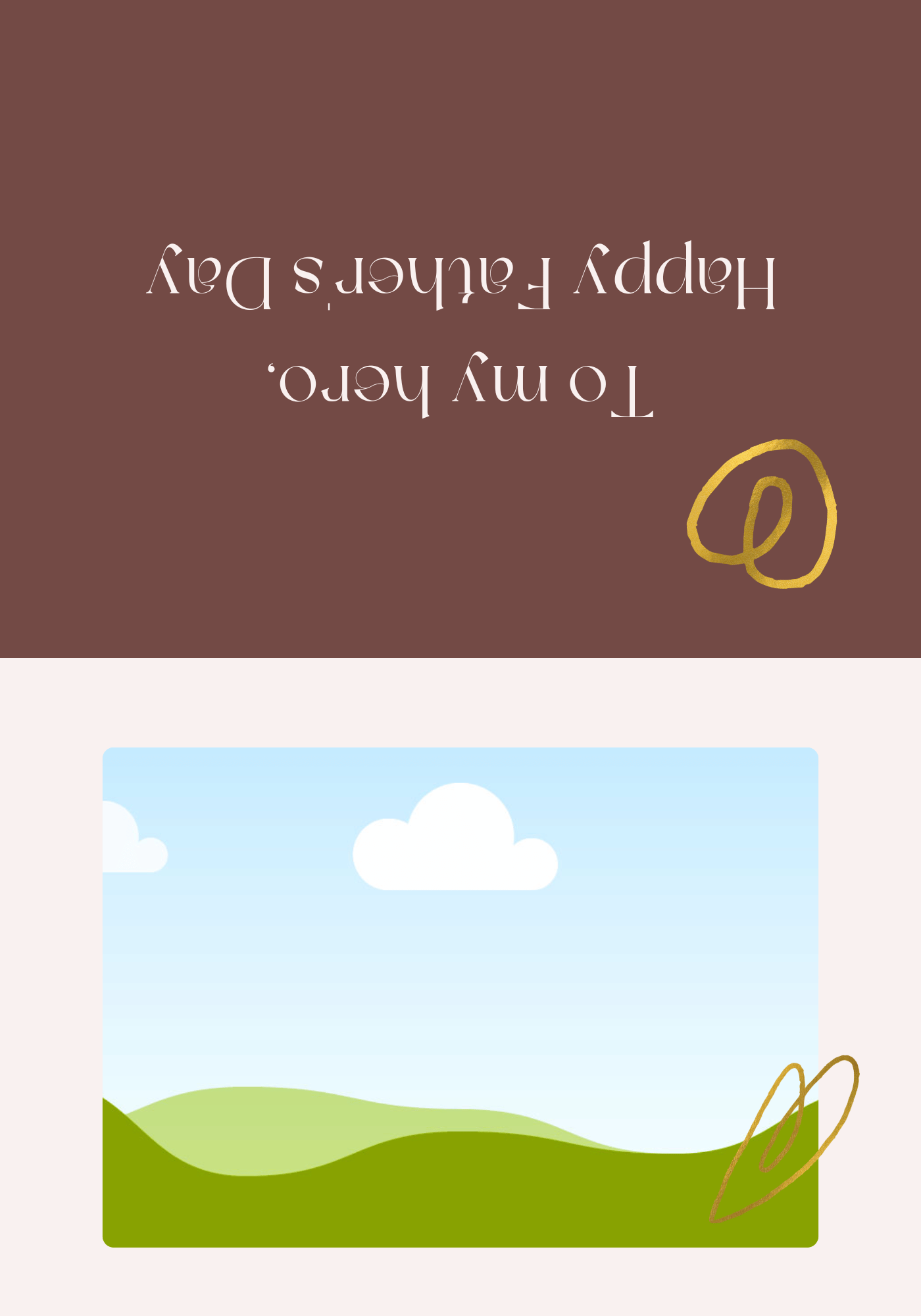 Customizable Father's Day Card Template - 'To My Hero' and Photo Frames, Landscape, outside