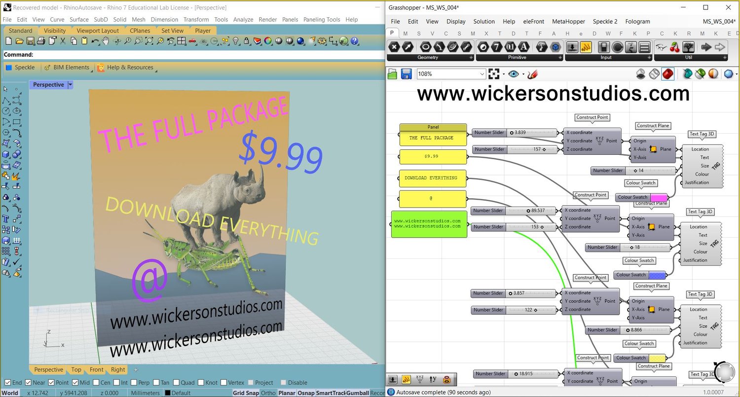 Unlock the vast world of Grasshopper for Rhino3D with Wickerson Studios!  Discover an unparalleled collection of invaluable resources at an unbeatable price of just $9.99 on www.wickersonstudios.com. This is your chance to gain access to Michael Wickerson