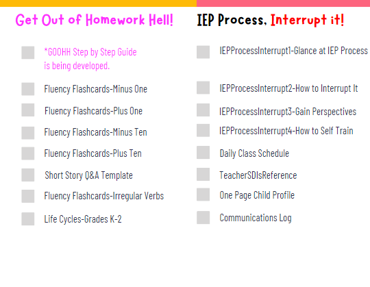 Homework, IEP, Help, LearningPerspective Products