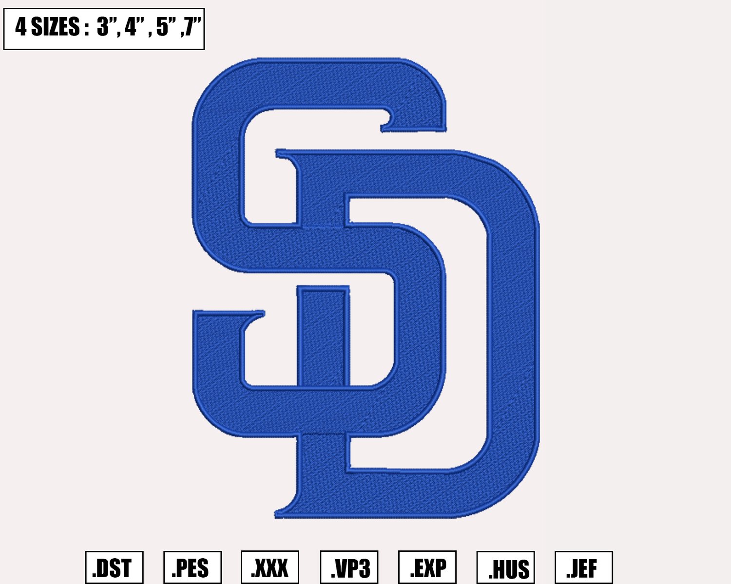San Diego Padres Embroidery Designs, MLB Logo Embroidery Files 