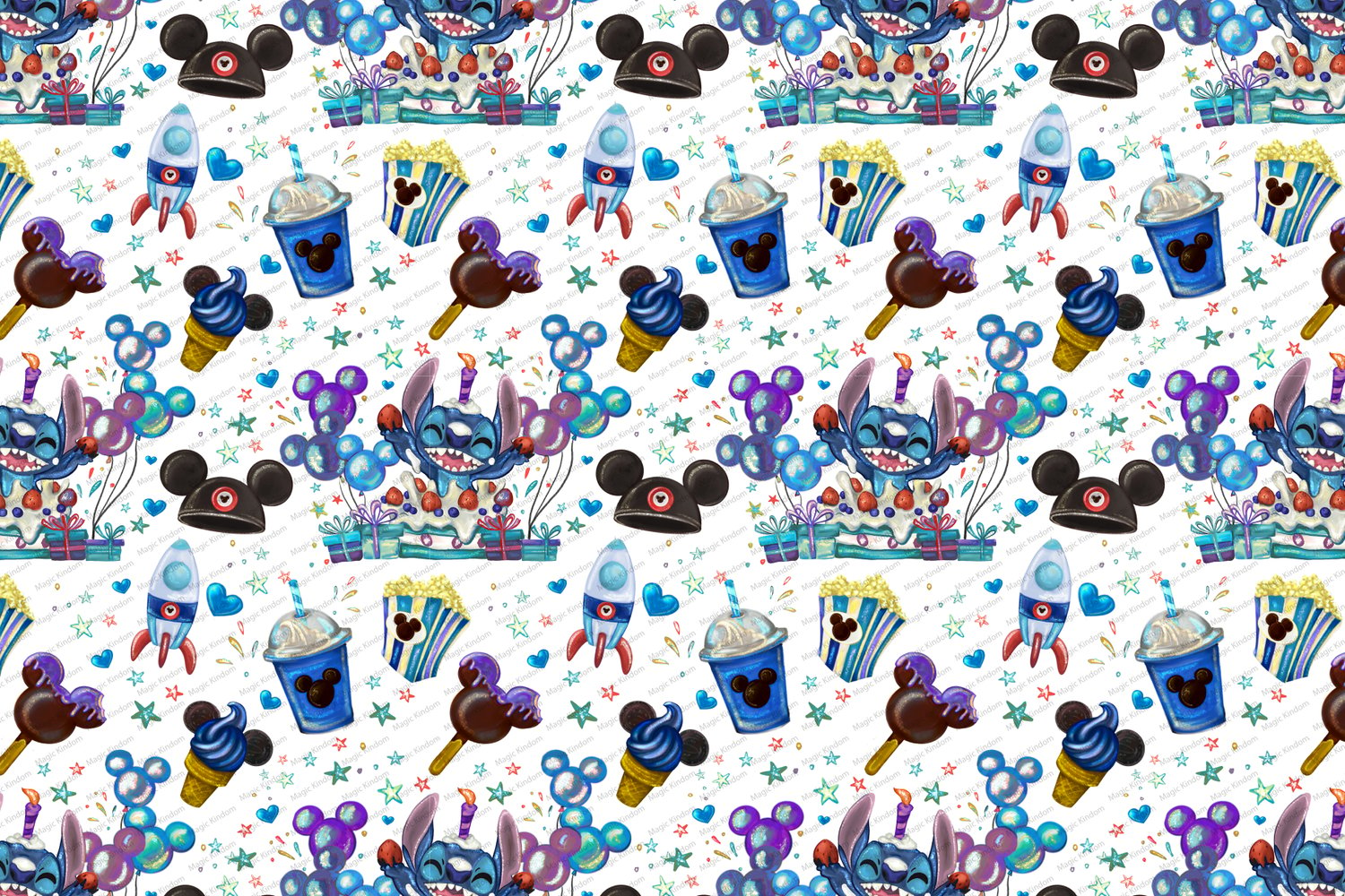 Disney Stitch,My Birthday Stitch Digital Paper,Cute Stitch Seamless  Pattern,Birthday Squad,Magic Kingdom,Minnie mouse ears,sublimation designs