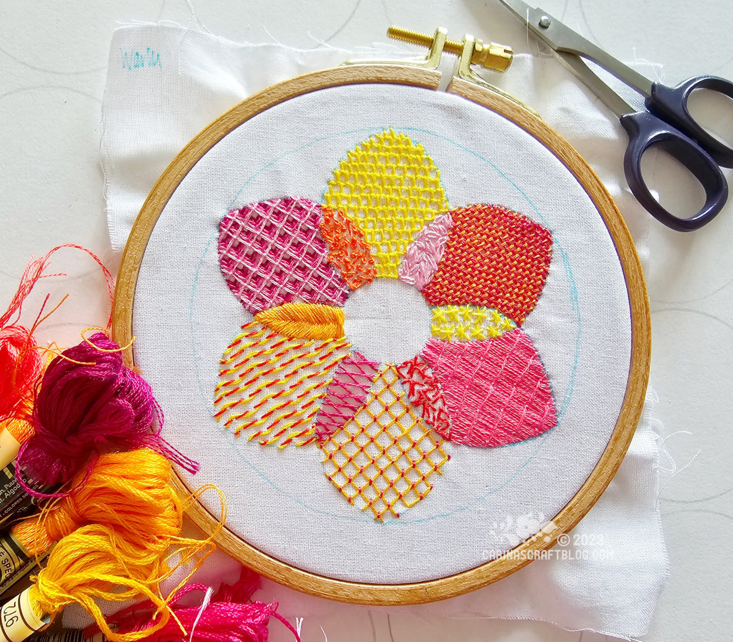 Slow Stitching Flowers – Carina's Craftblog