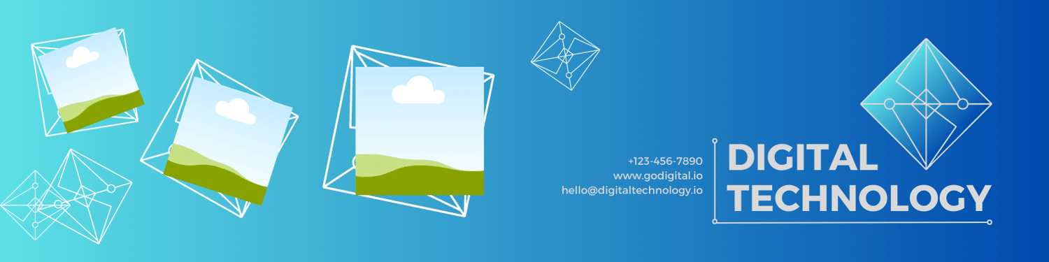 Customizable Contemporary geometric design LinkedIn Background Template for Canva - Small Business Branding, blue gradient
