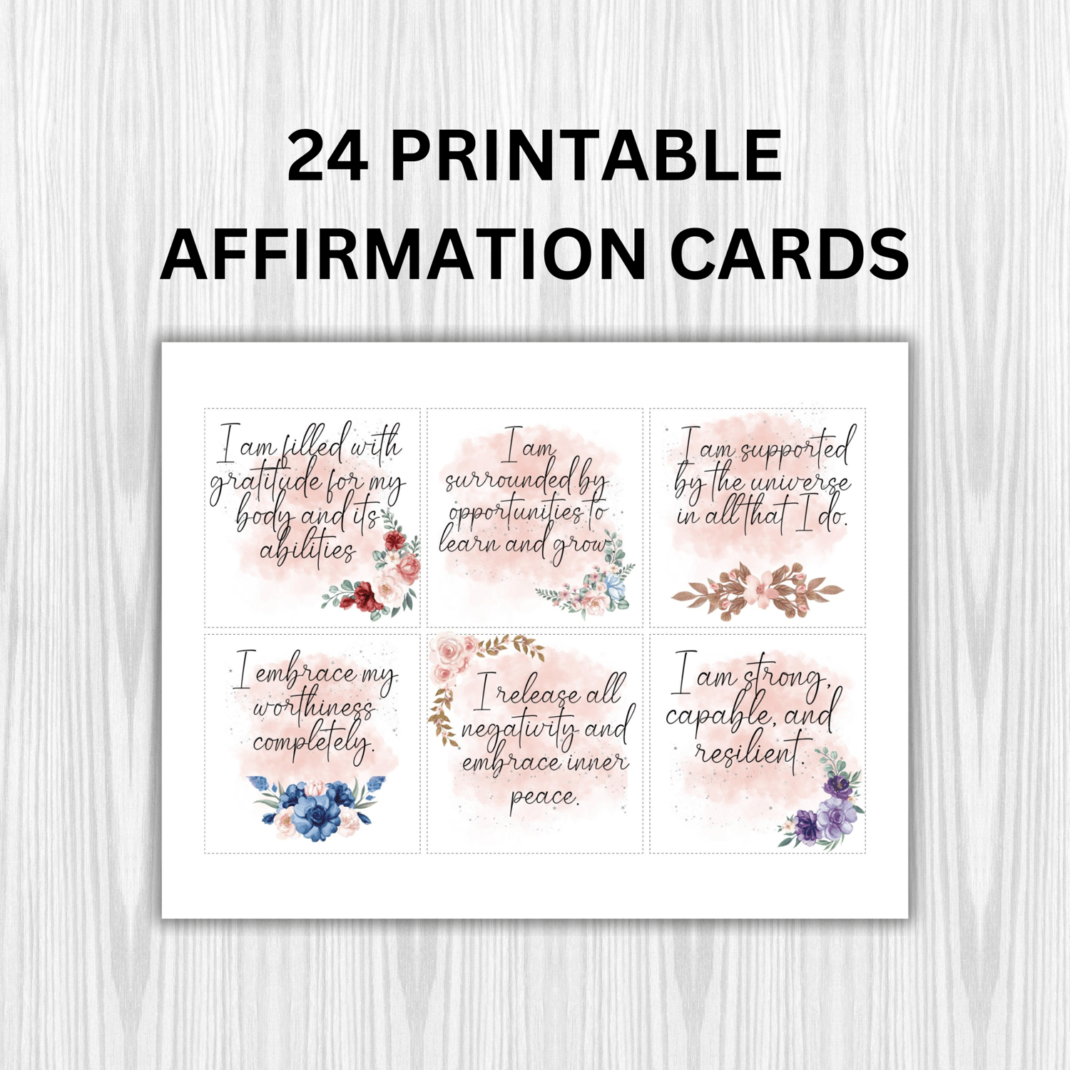 Affirmation Cards template