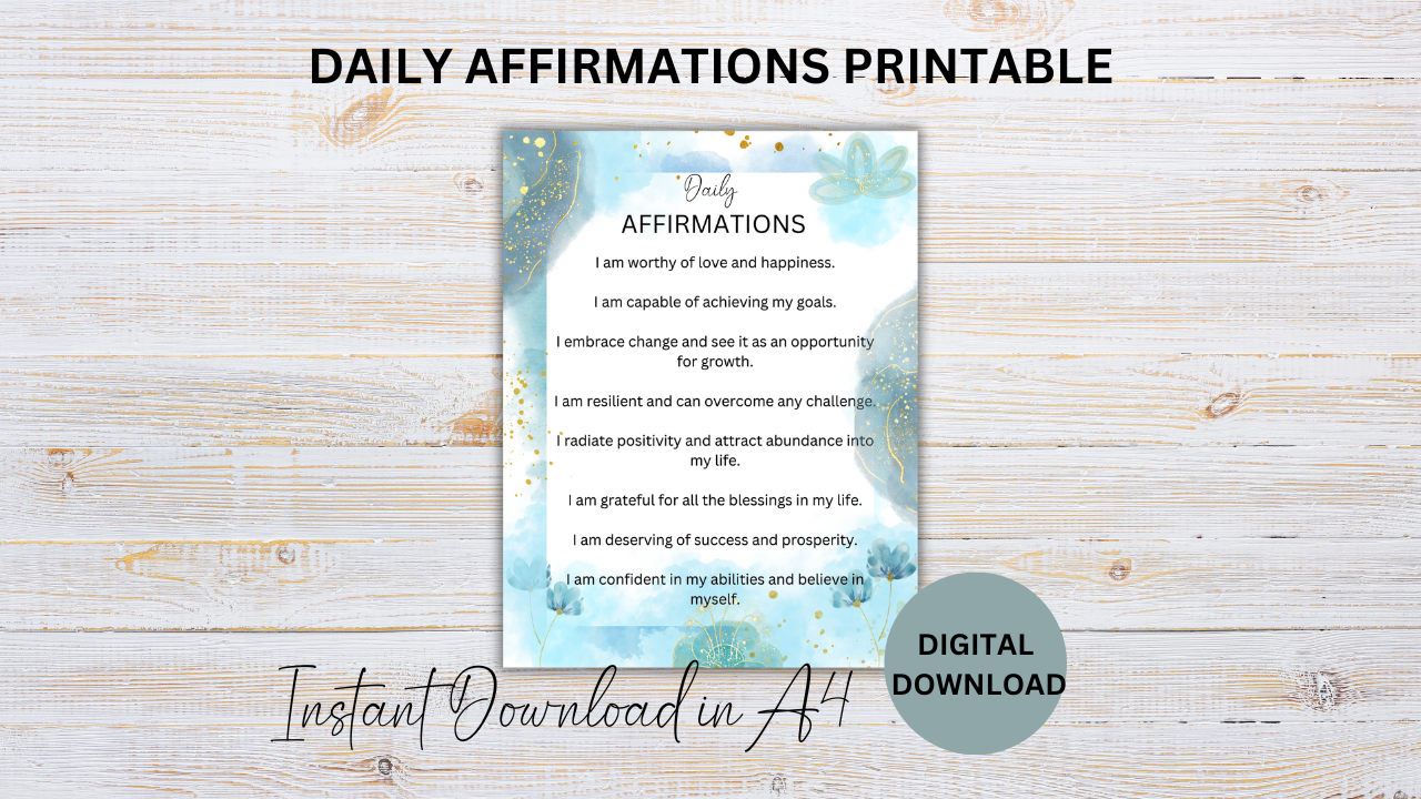 Daily Affirmations Printable image