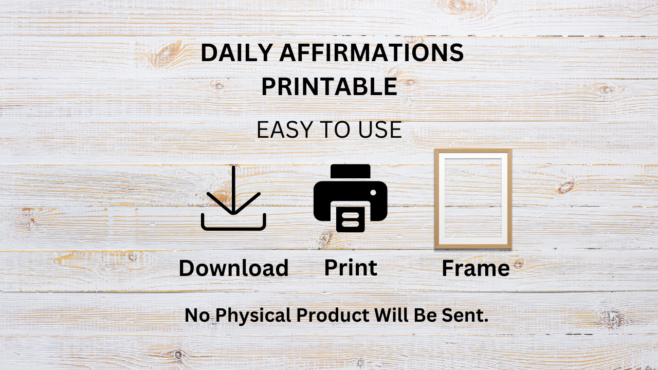 Instruction sheet for the daily affirmations printable