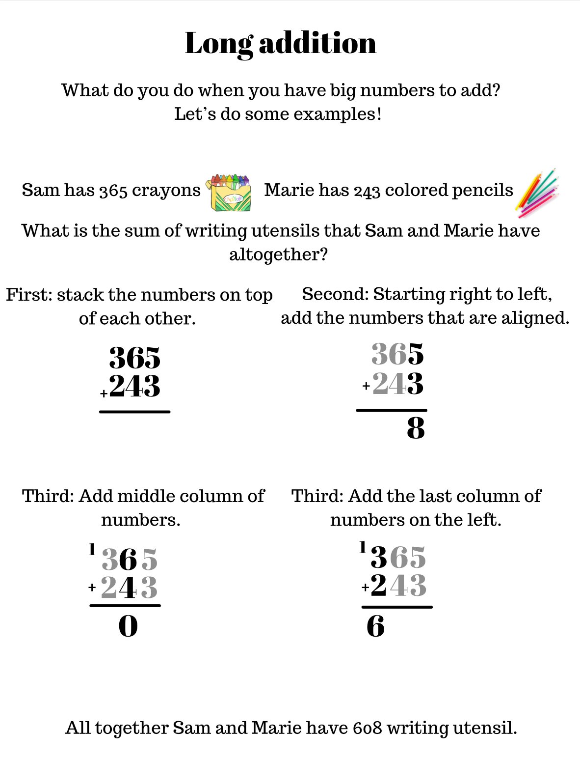 Long Math Addition Long Addition Workbook - Payhip
