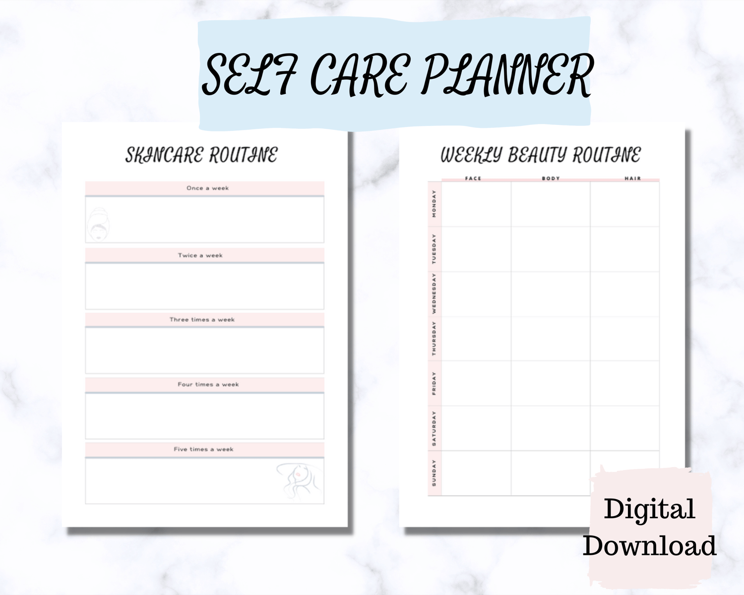 A6 Self Care Checklist Tracker, Self Help Journal, Daily Routine Planner,  Weekly Self-care, Mental Health, Wellness Planner, A6 Planner, PDF 