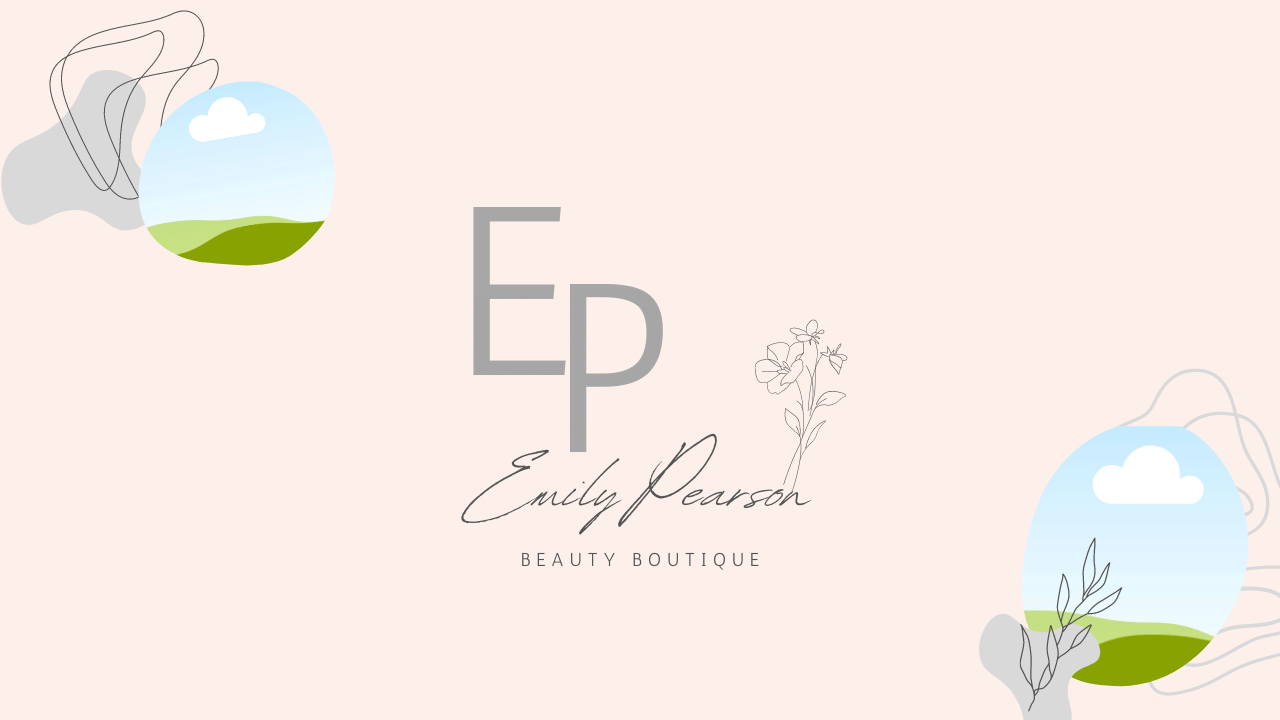 Customizable Modern initials with floral accents Zoom virtual background Template for Canva - Small Business Branding, pale pink
