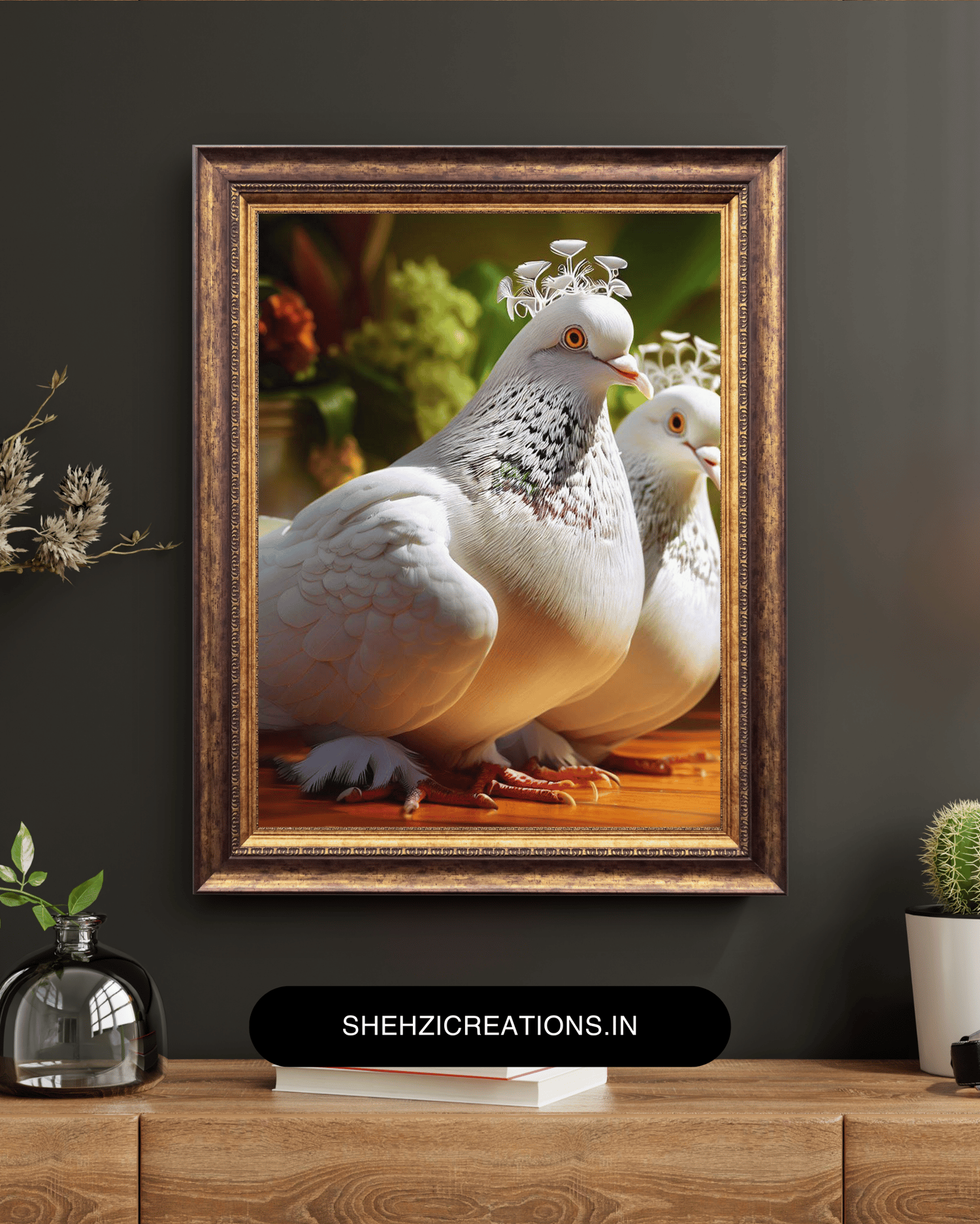 Captivating Avian Beauty: Crown Pigeon Digital Art - Instant Download