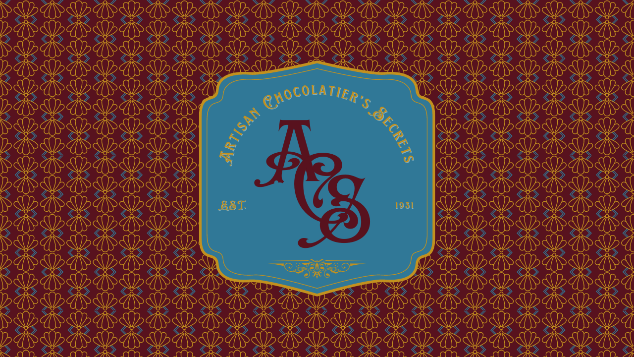 Customizable Classic, elegant initials in European style Zoom virtual background Template for Canva - Small Business Branding, chocolate