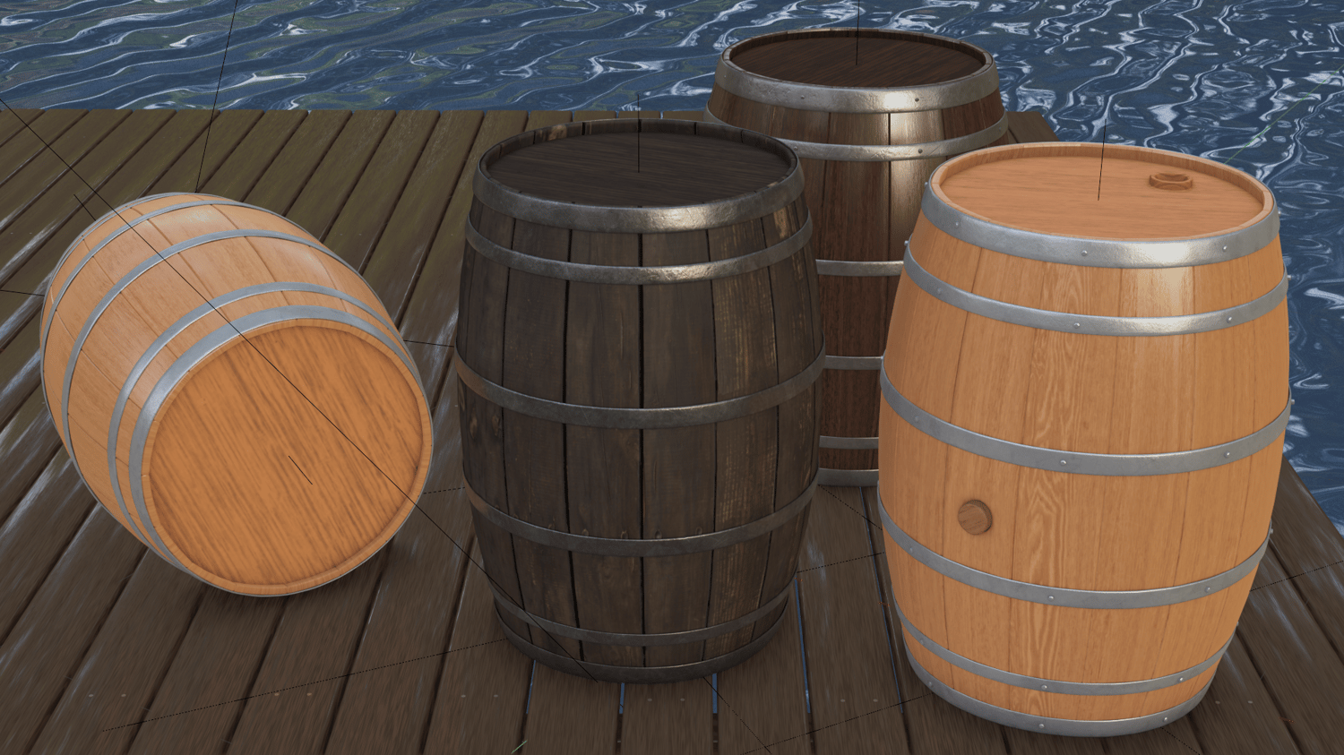 custom barrels 3d blender lattice game ready game asset low poly high poly realism realistic stl fbx obj