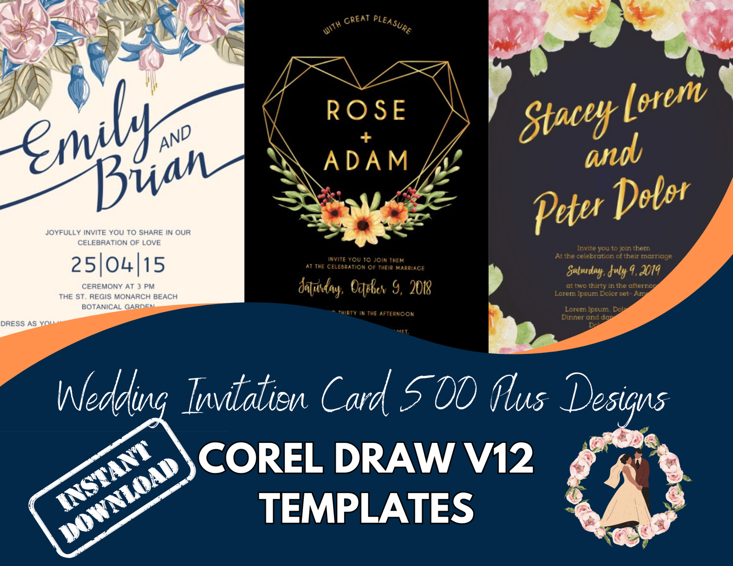 Elegant Wedding Invitations: 500+ Designs - Instant Download