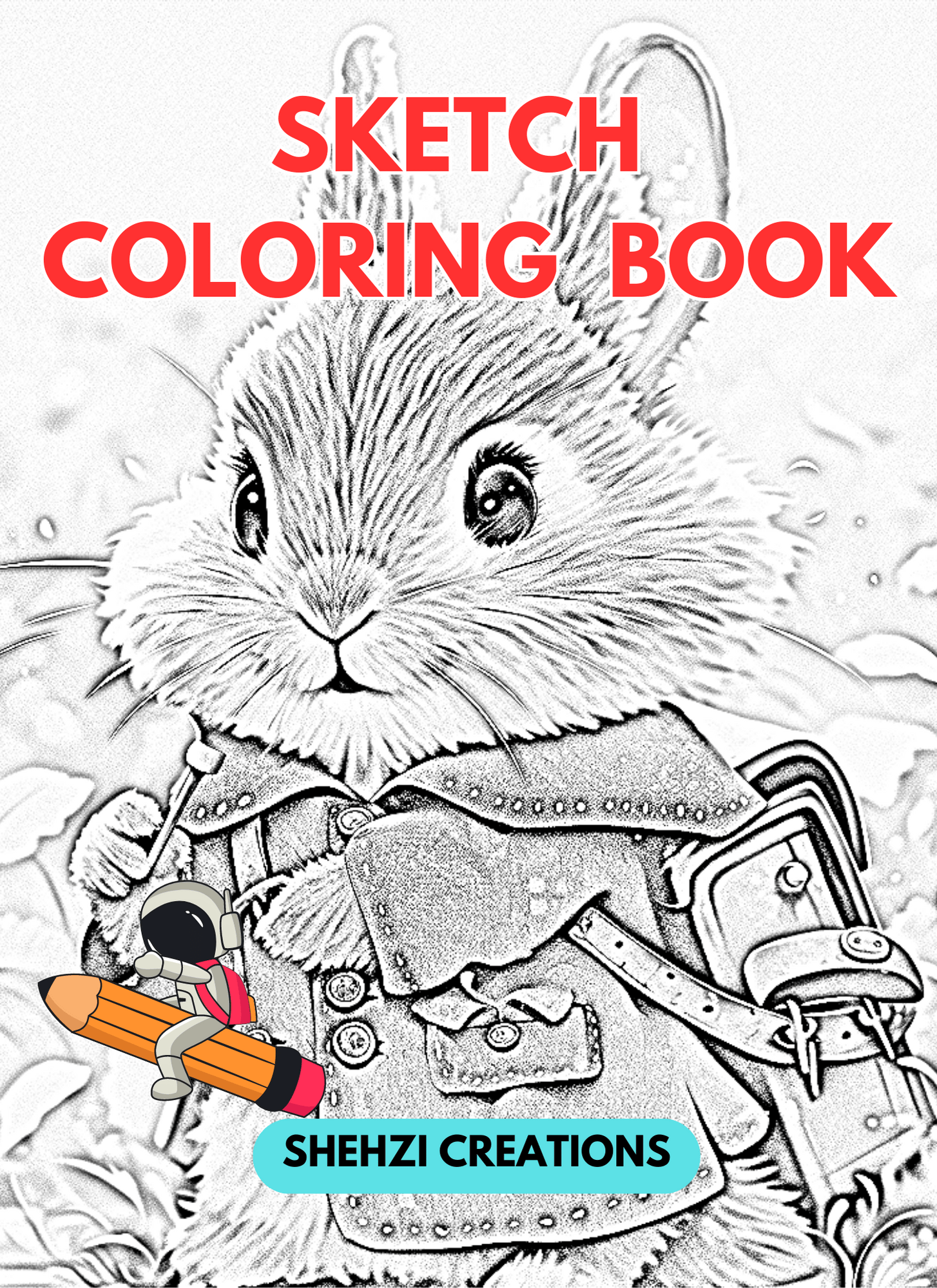 Unleash Your Inner Artist: Bear & Bunny Sketch Coloring Book - Instant Download
