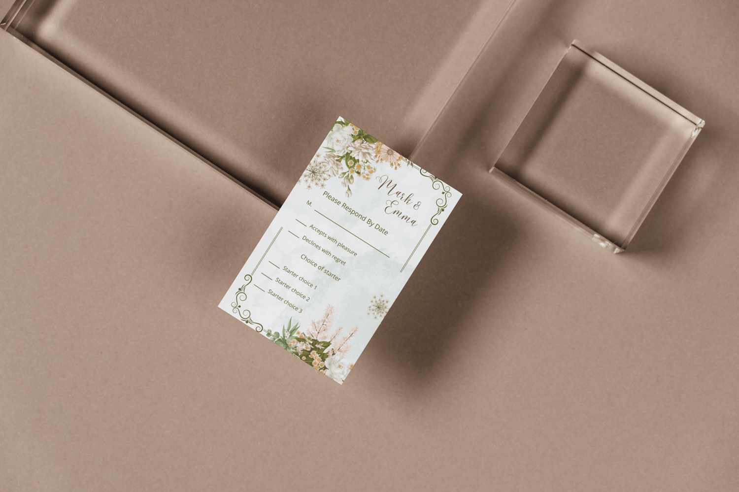 Vibrant Full Bloom Floral RSVP Card | Customizable Canva Template | Digital. Mock image