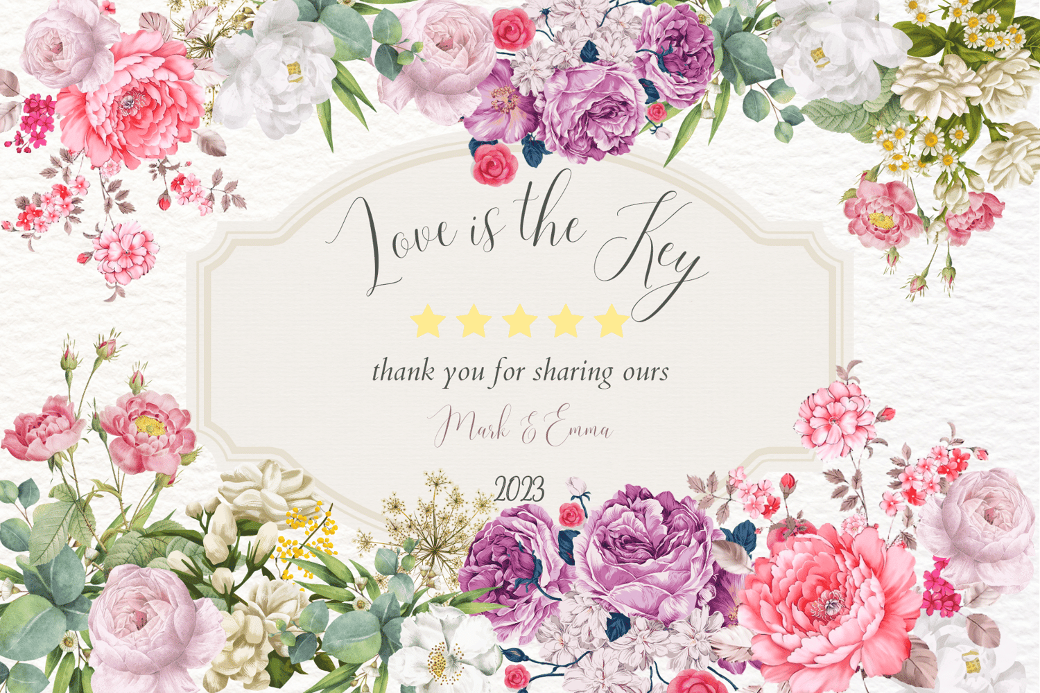 Lush Floral Sticker Label 6"x4" | Customizable Canva Template | Digital. Design