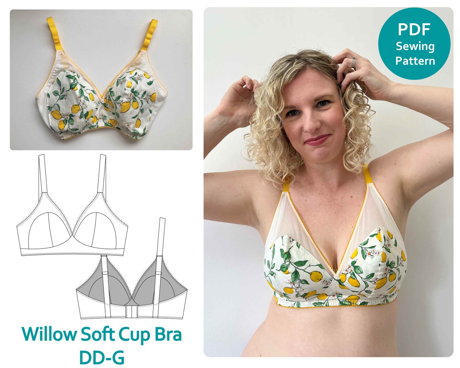 Bra cup pattern, Custom bra pattern, Cotton bra pattern