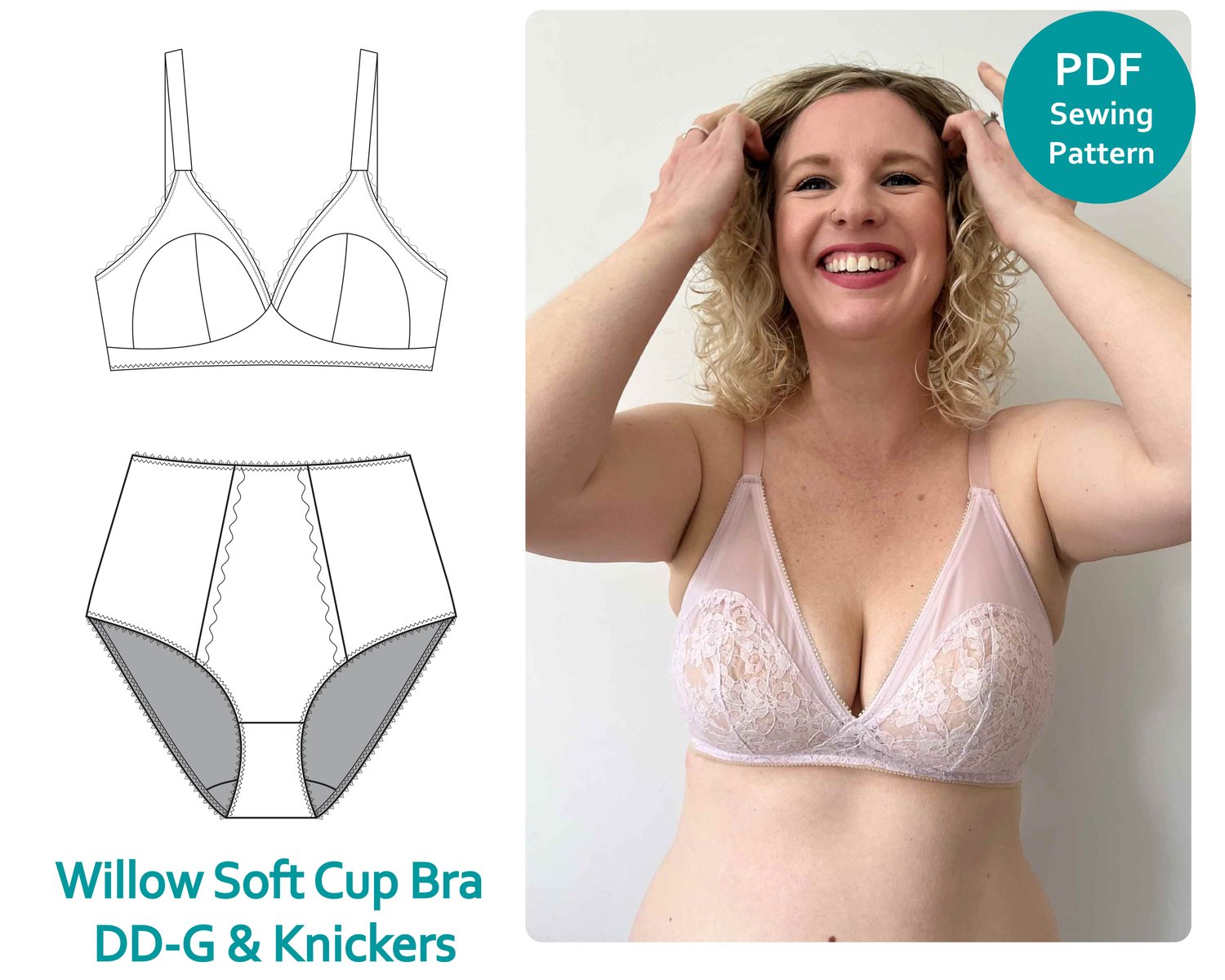Willow Soft Cup Bra FULL BUST sizes DIGITAL Sewing Pattern - Payhip