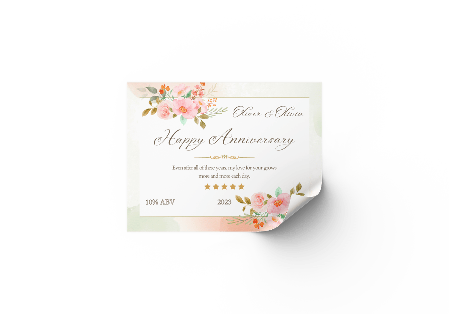 Soft Pink Floral Watercolor Sticker Label 4"x3" | Customizable Canva Template | Digital Download. Mock sticker