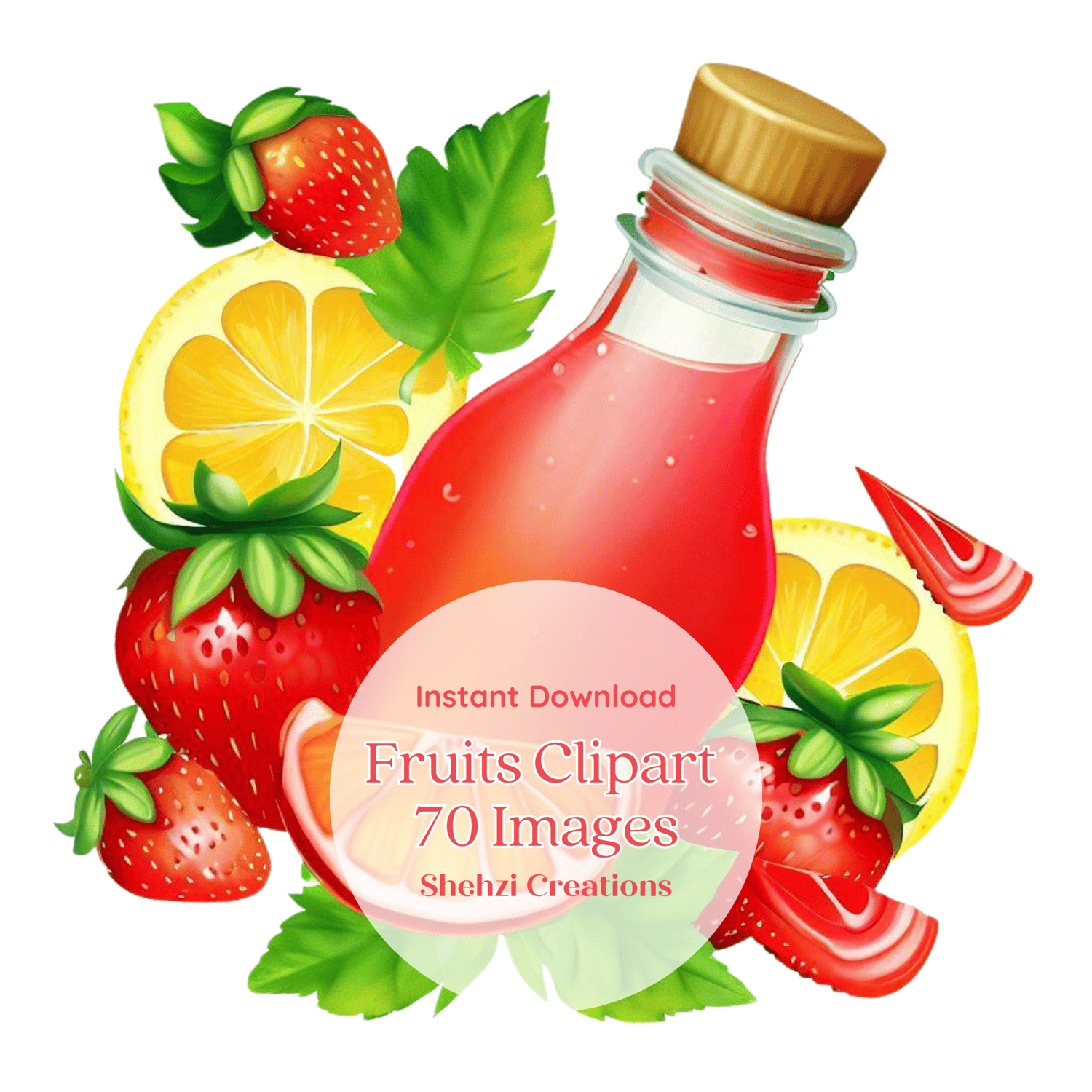 Delight in Nature's Palette: Exquisite Fruits Clipart Collection