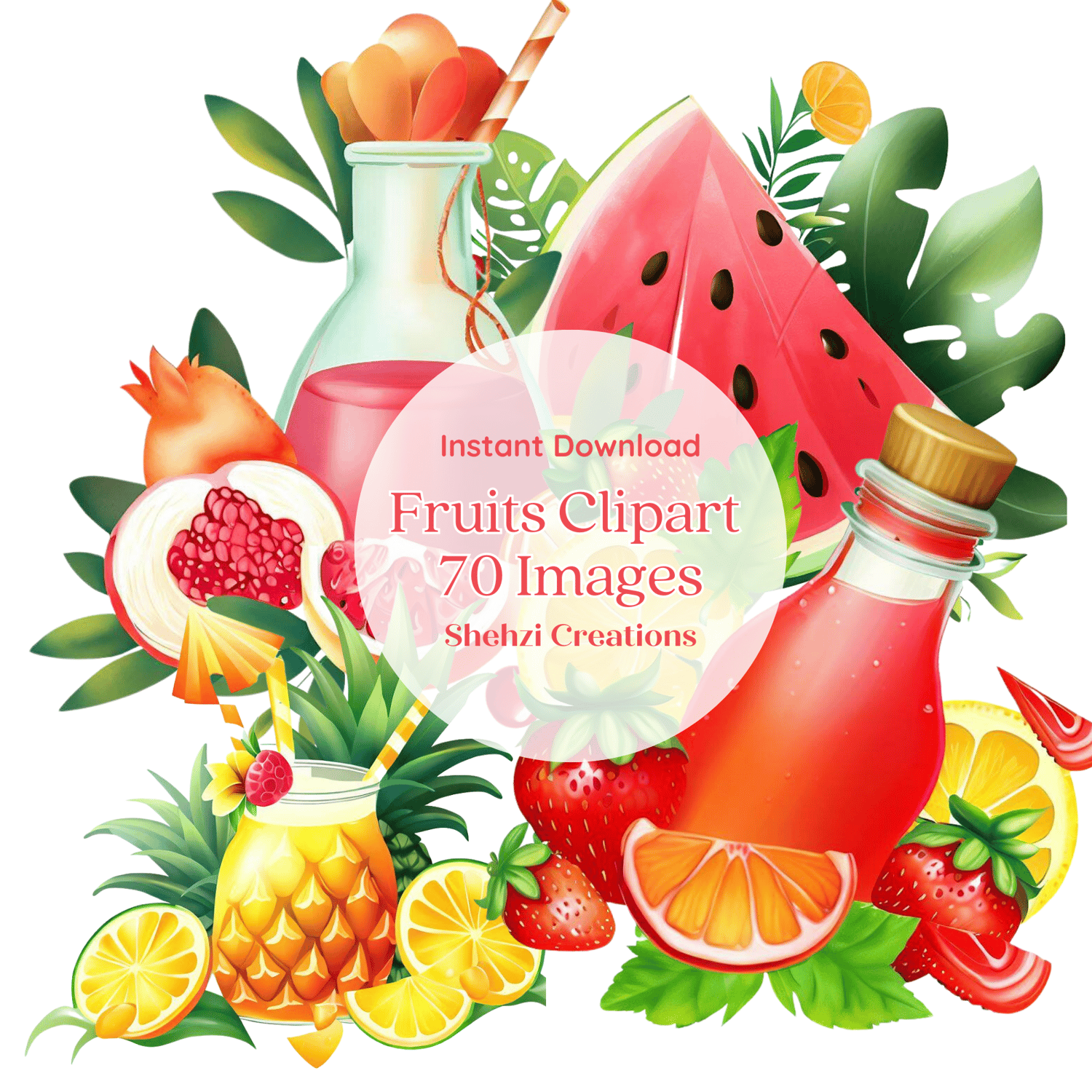 Explore Nature's Beauty: Exquisite Fruits Clipart Collection