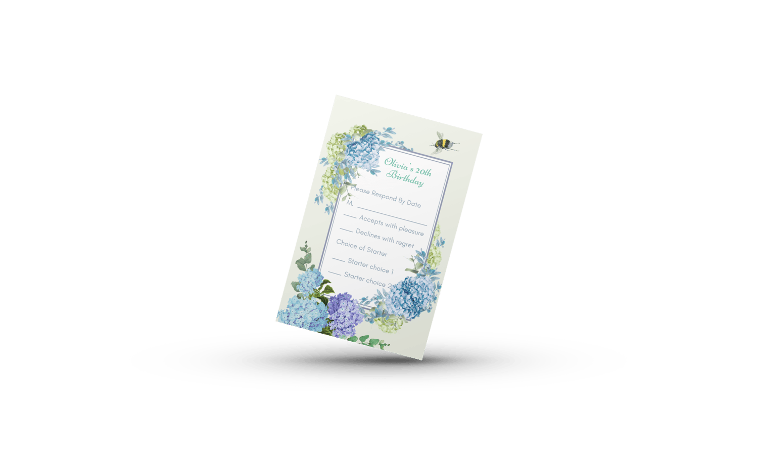 Elegant Butterfly Floral Design RSVP Card | Customizable Canva Template | Digital. Mock front