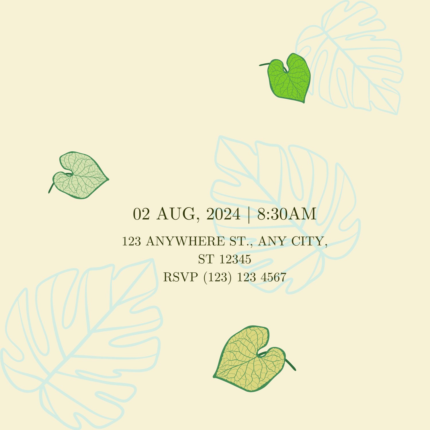 Vibrant Tropical Paradise Design Invitation | Canva Template | Digital. Back design