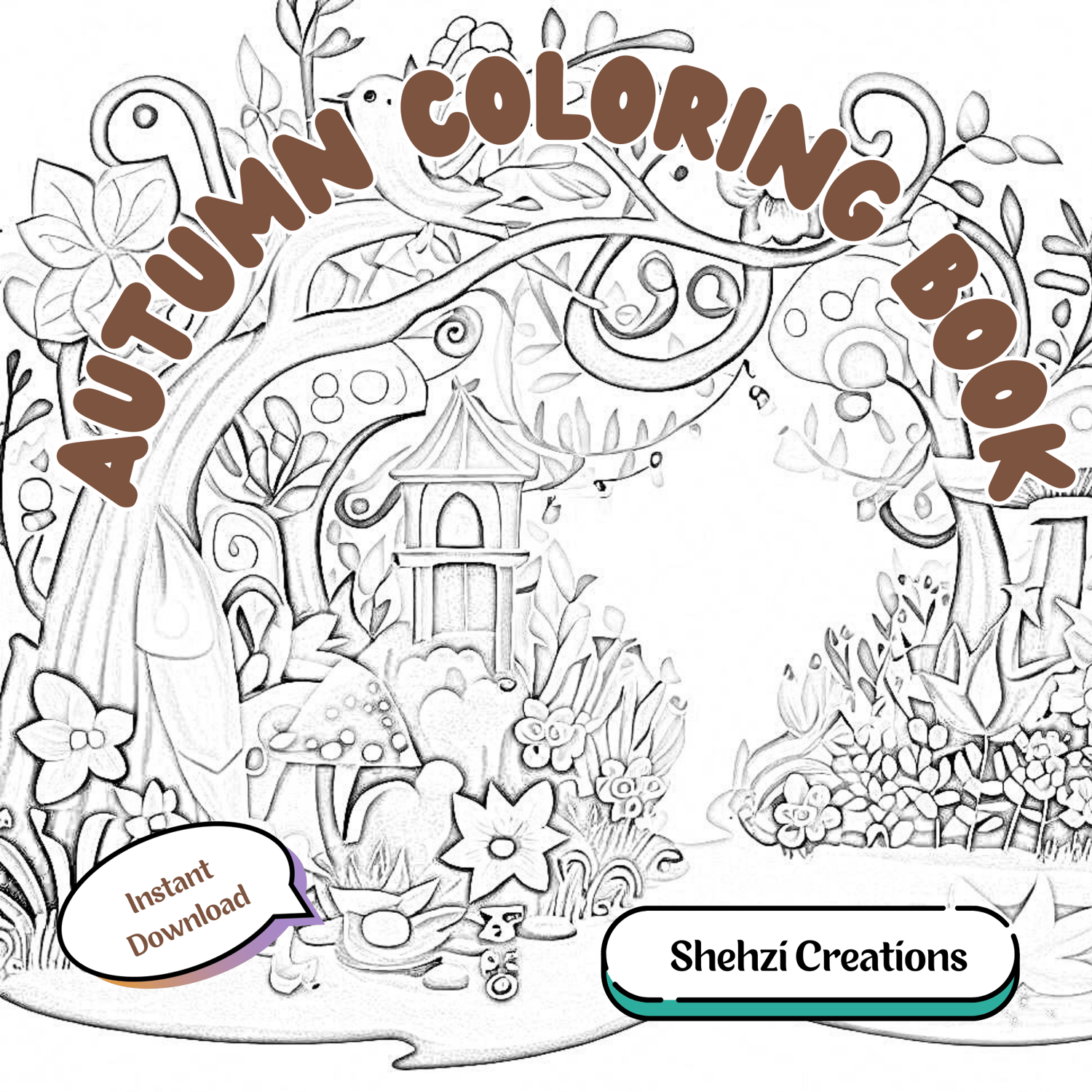 Embrace Autumn Vibes: Cozy Fall Scenes Clipart Set with Farmhouse and Holiday Treats