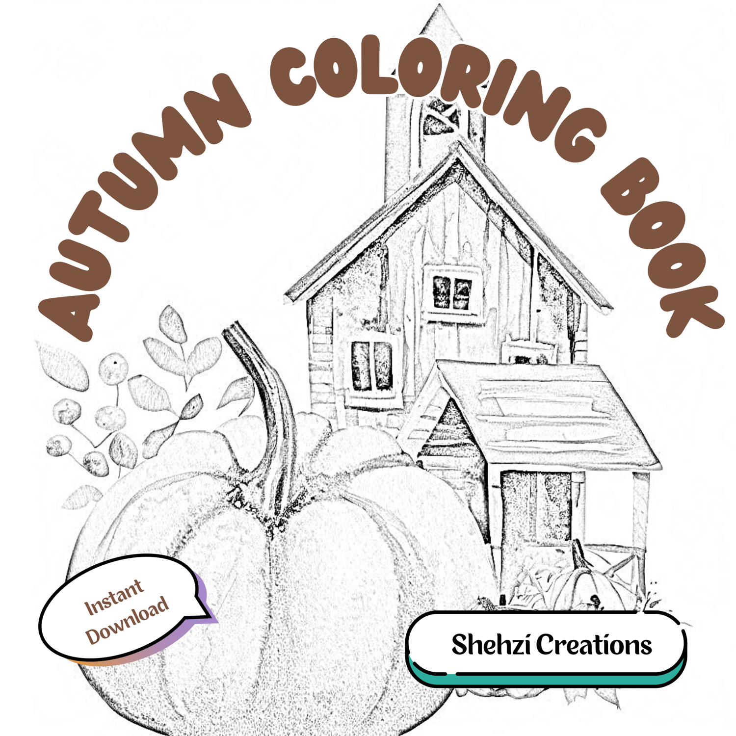 Instant Download: Cozy Fall Farmhouse and Treats Clipart Set | 40 PNG Images
