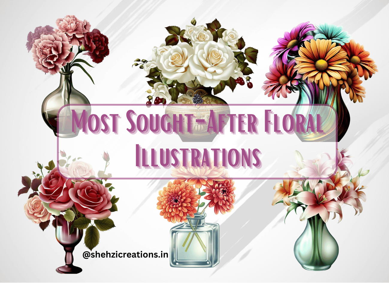 Highly Requested Flowers Clipart: Top 24 Floral Illustrations - Instant Download