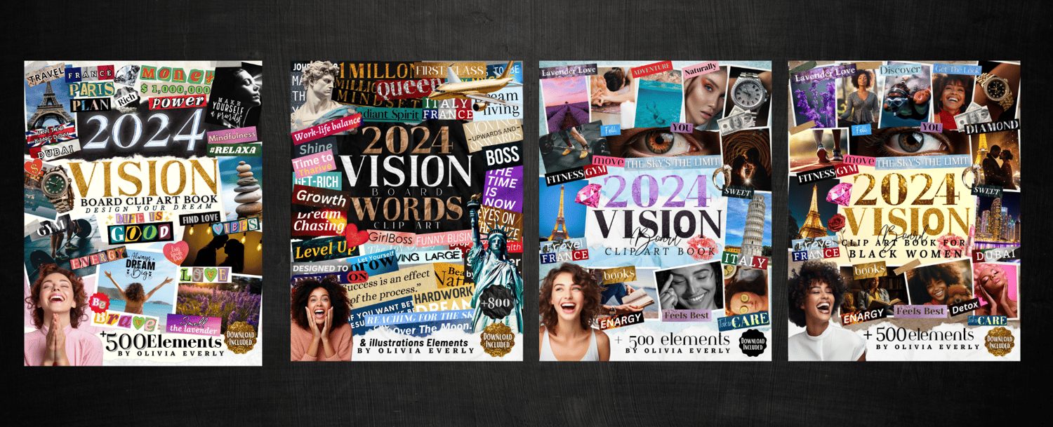 Vision Board Clip Art Book । 2023-2024: 800+ Handpicked Images