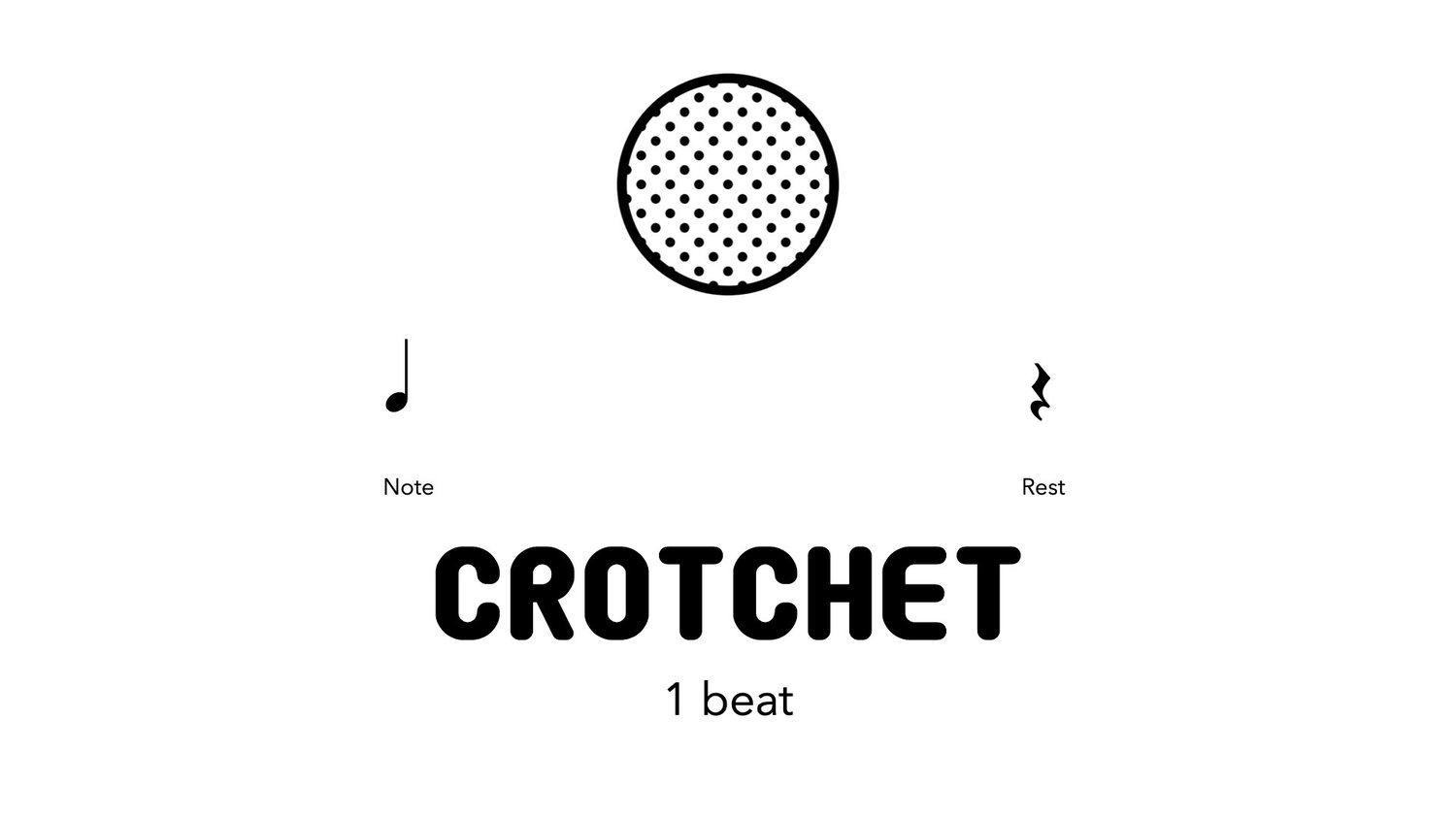 A crotchet, also known as a quarter note (in American English), is a musical note value that represents a duration of one beat in common time (4/4 time) or its equivalent in other time signatures. It is named "quarter note" because it is one-quarter the duration of a whole note (semibreve).