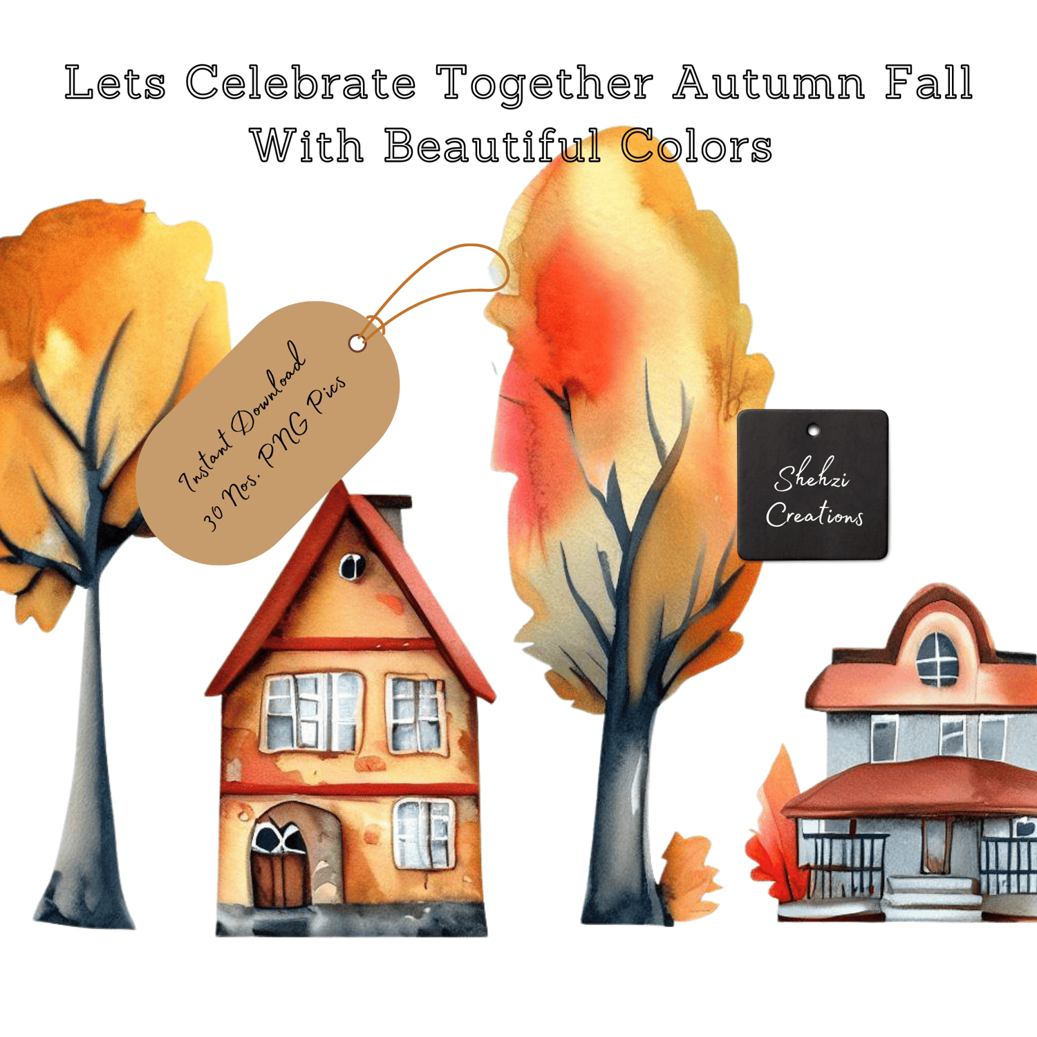 Captivating Design: Autumn Celebration in Beautiful Watercolors Collection