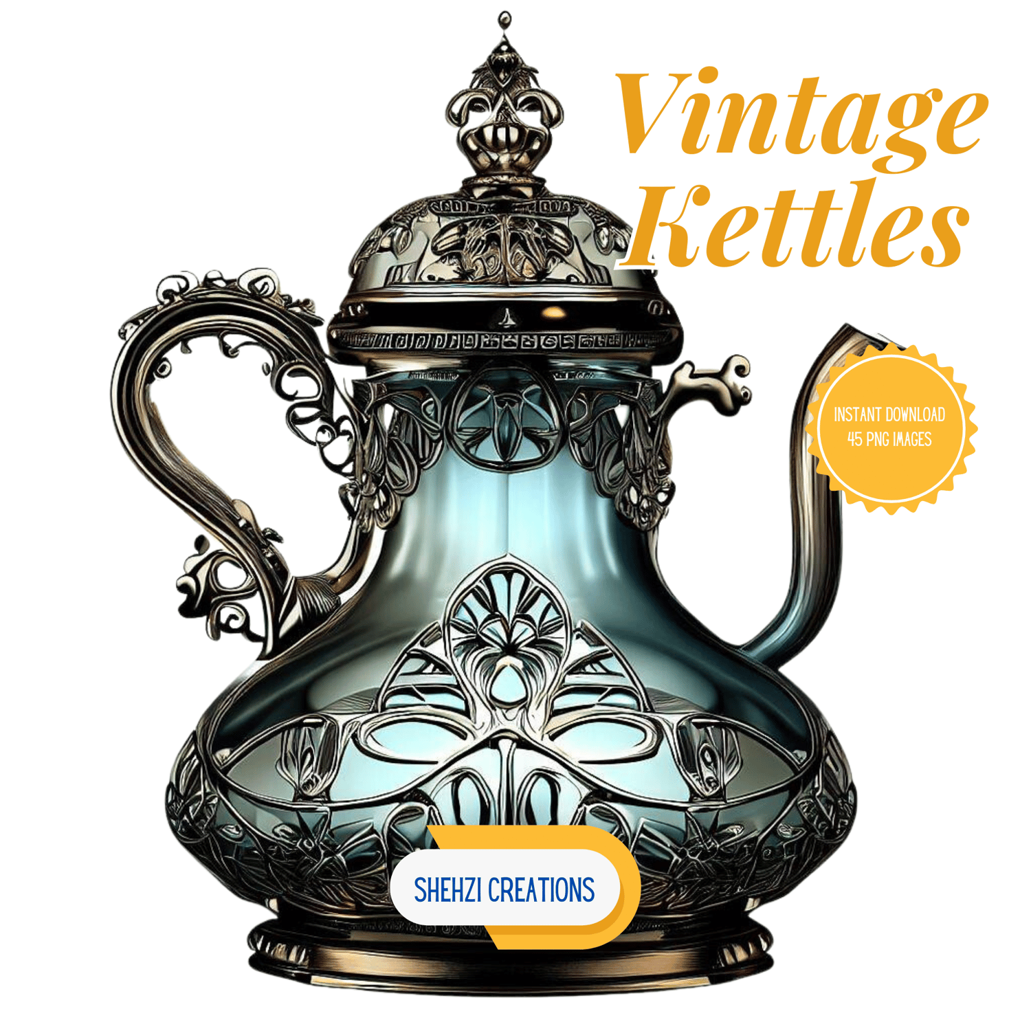 Instant Download: 45 World Best Kettles Designs Clipart Images in PNG Format
