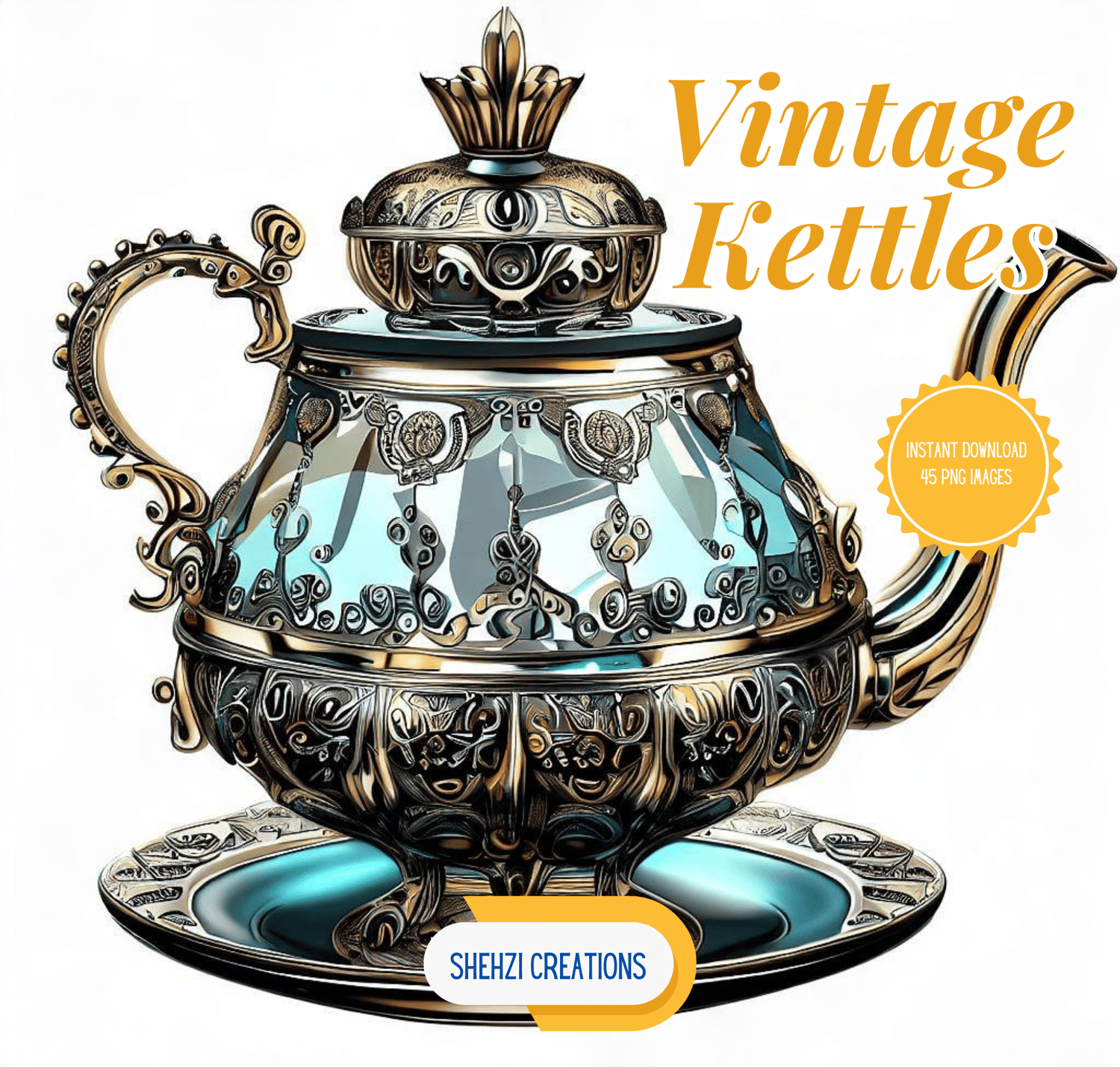 World Best Kettles Designs For Your Dining Clipart | Instant Download Collection