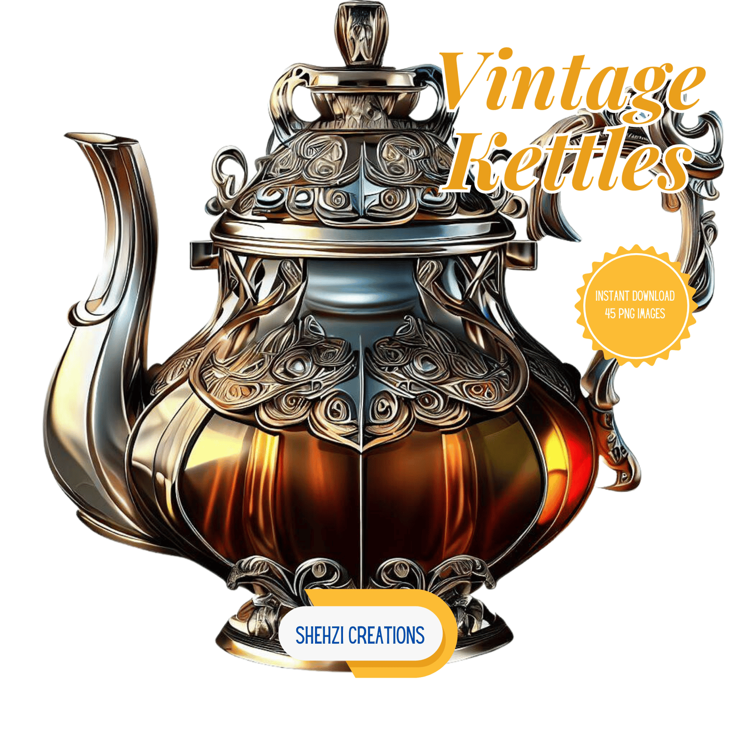 Discover Elegance: 45 Kettles Designs Clipart Images for Instant Download