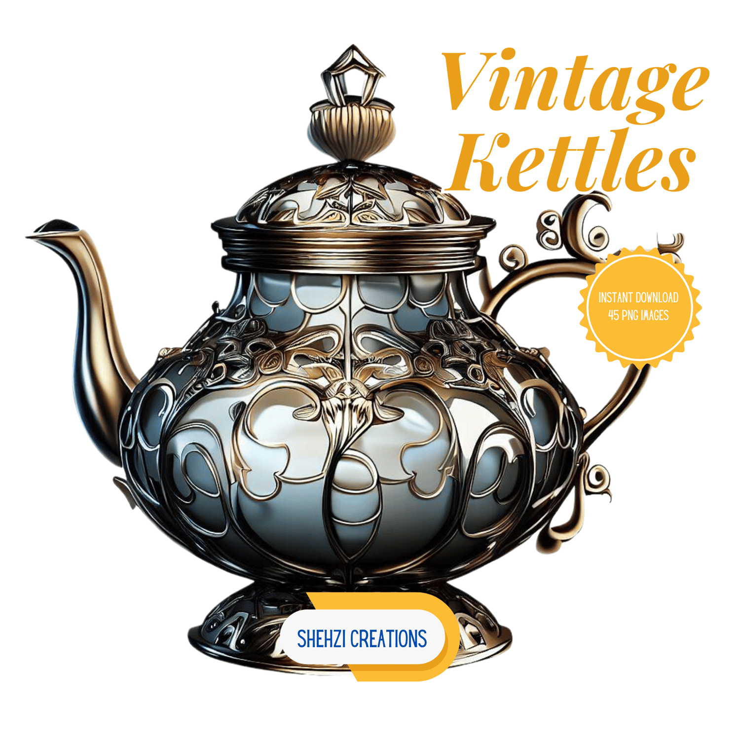 World Best Kettles Designs: Instant Download 45 PNG Images for Your Home