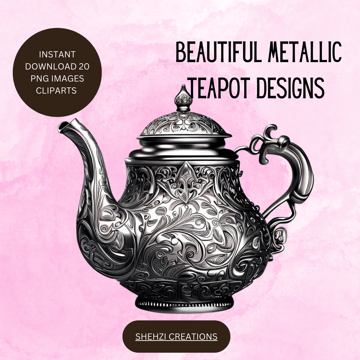 Unlock Creativity: 20 Stunning Metallic Teapot Designs Clipart Images for Designs