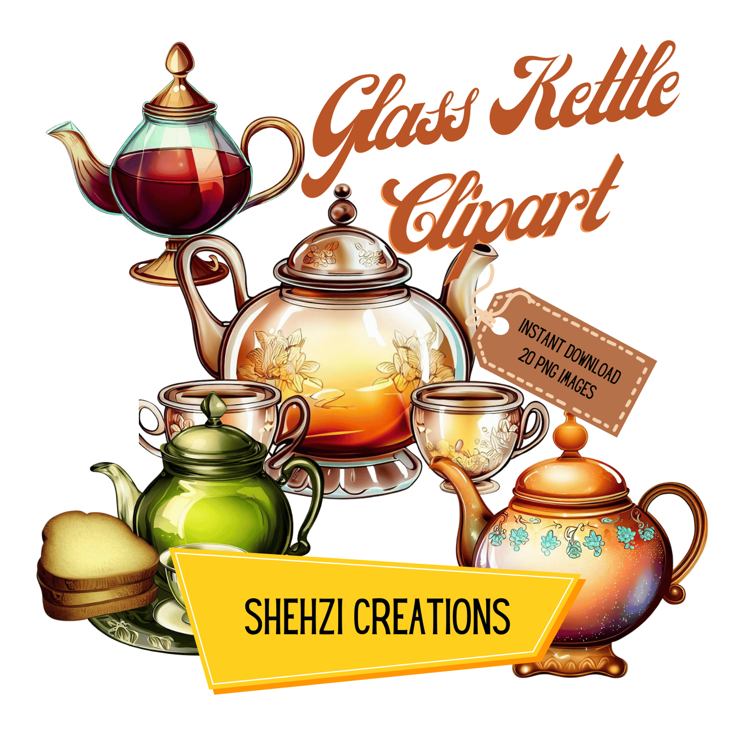 Enhance Your Collection: 20 Elegant Glass Kettle Clipart Images