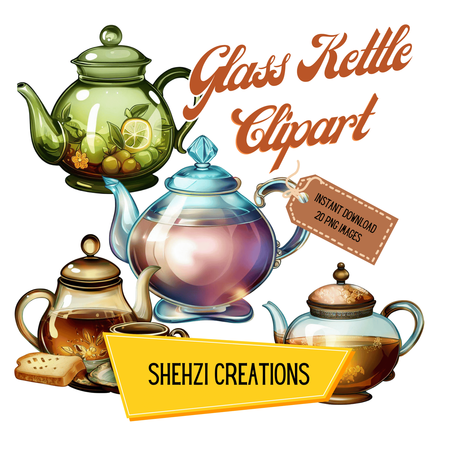Empower Elegance: Glass Kettle Clipart for Sophisticated Designs