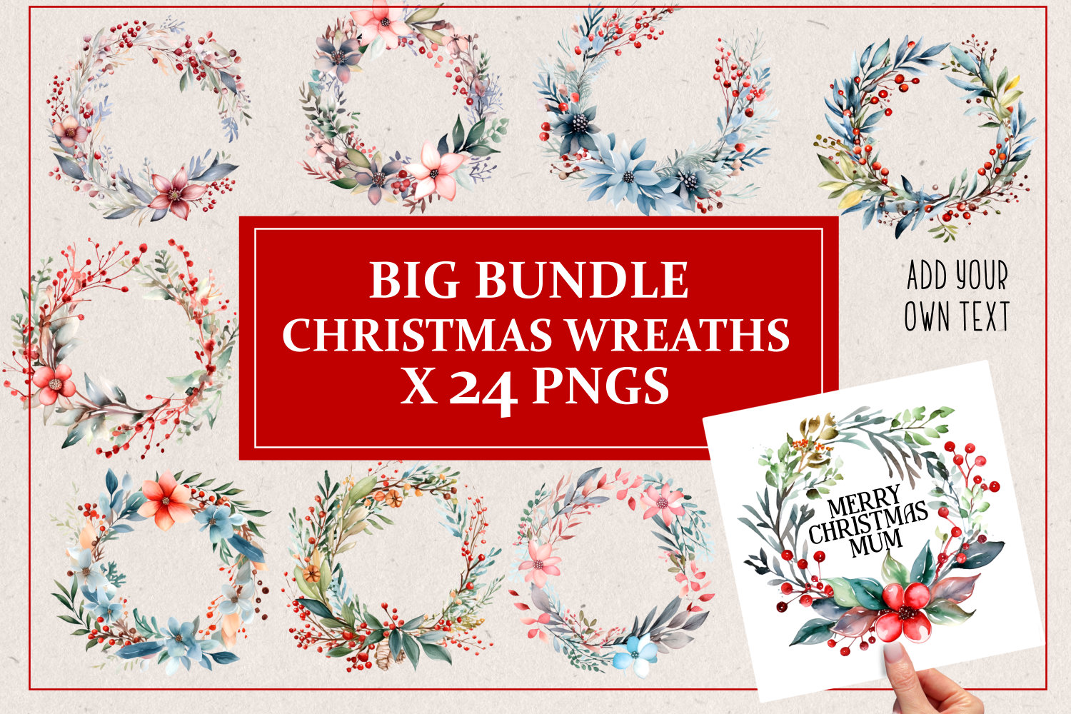 Glitter SNOWFLAKES Christmas Clipart Bundle