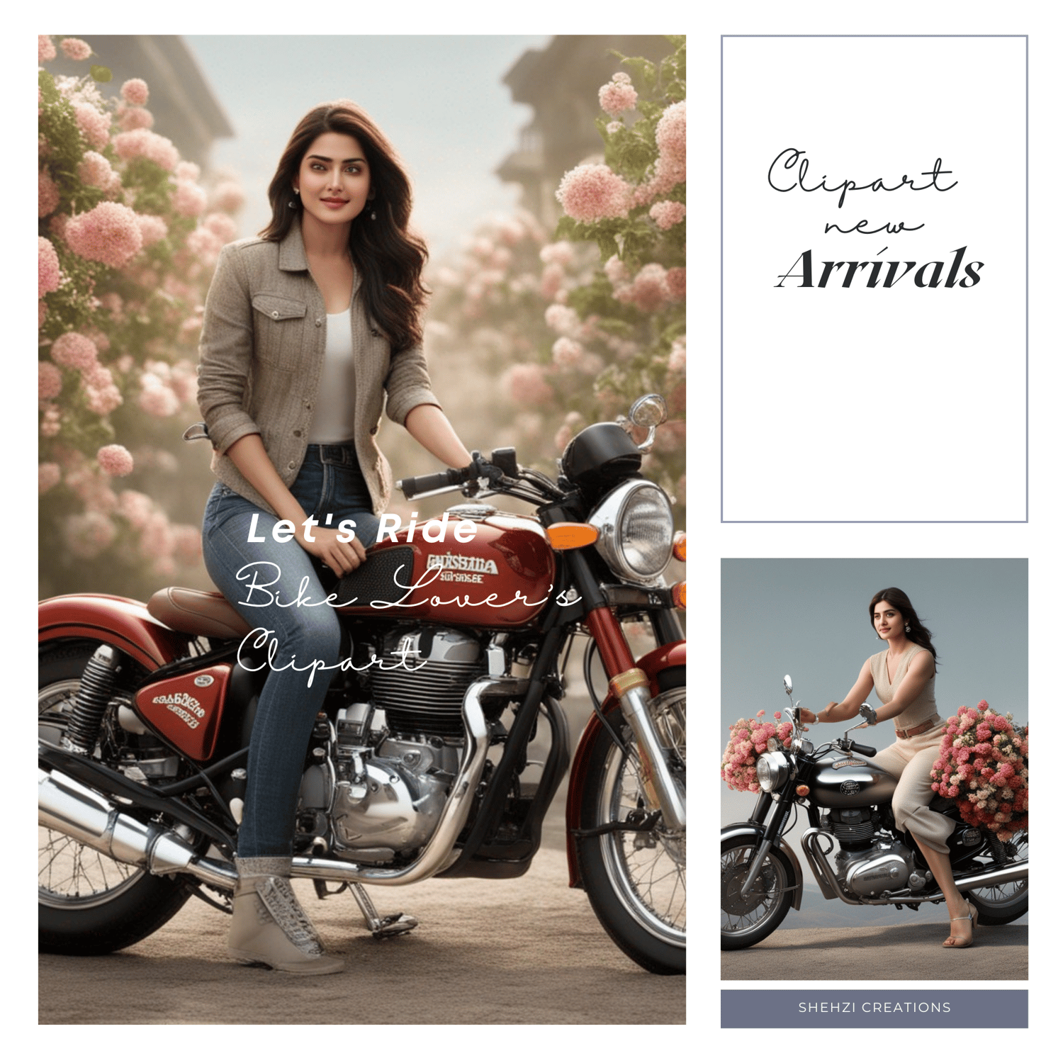 Bike Dreams: Instant Download 30 PNG Images of Stunning Clipart