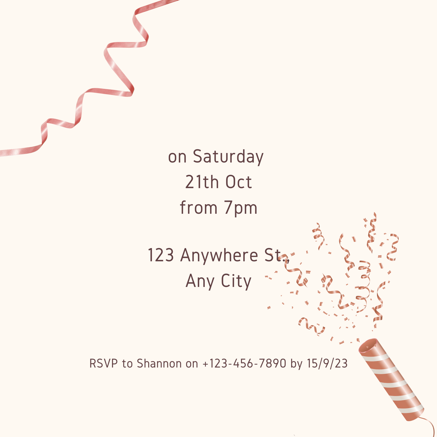 Whimsical Birthday Cake Design Invitation | Canva Template | Digital. Back design
