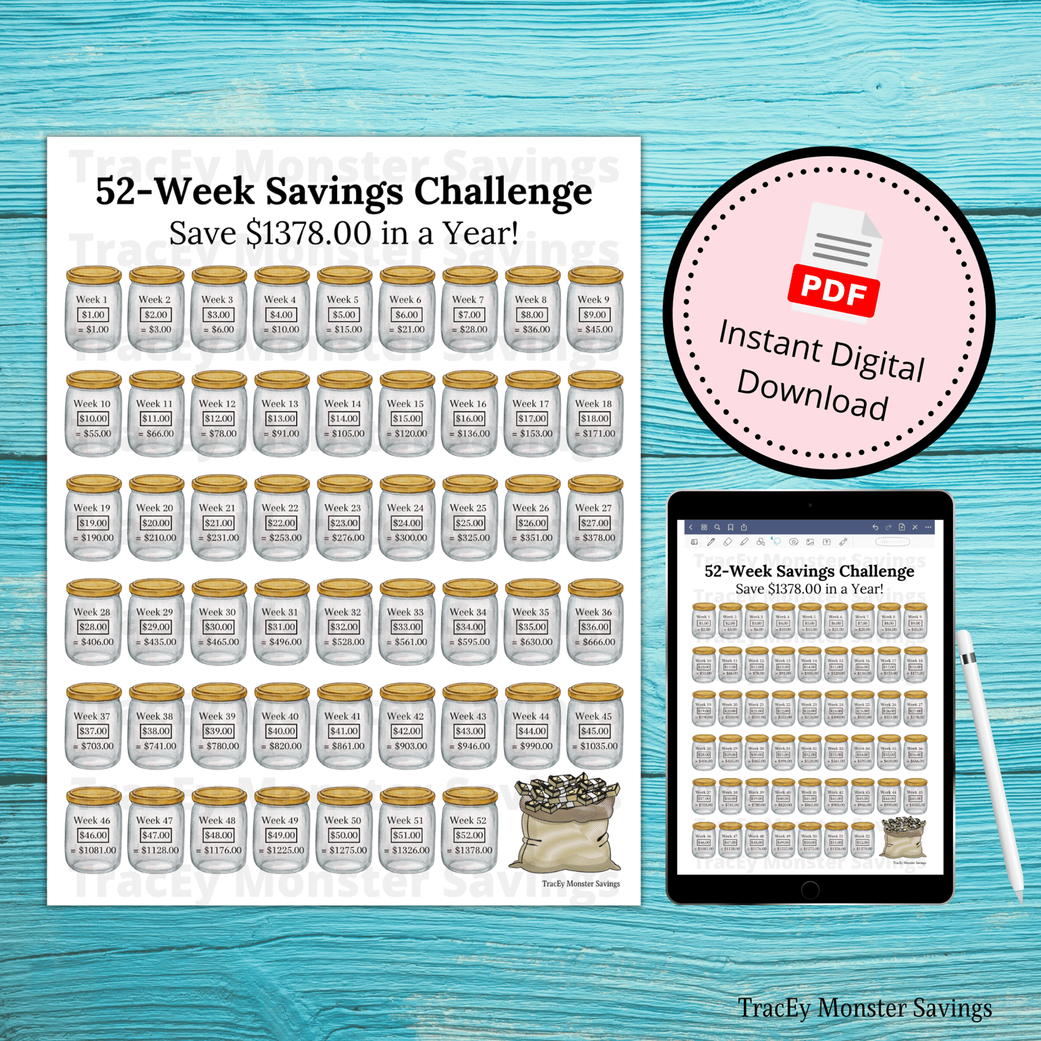 52 Week Saving Challenge,saving Log,saving Jar,savings Challenge,money  Saving Challenge,weekly Savings,52 Week Savings Challenge,savings 