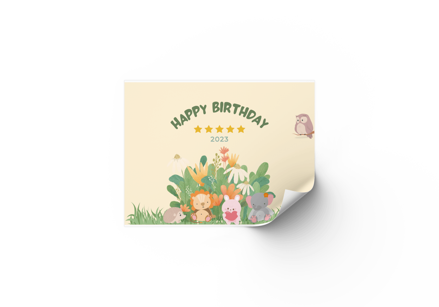 Adorable Animal Pastel Color Sticker Label 4"x3" | Customizable Canva Template | Digital. Mocik sticker