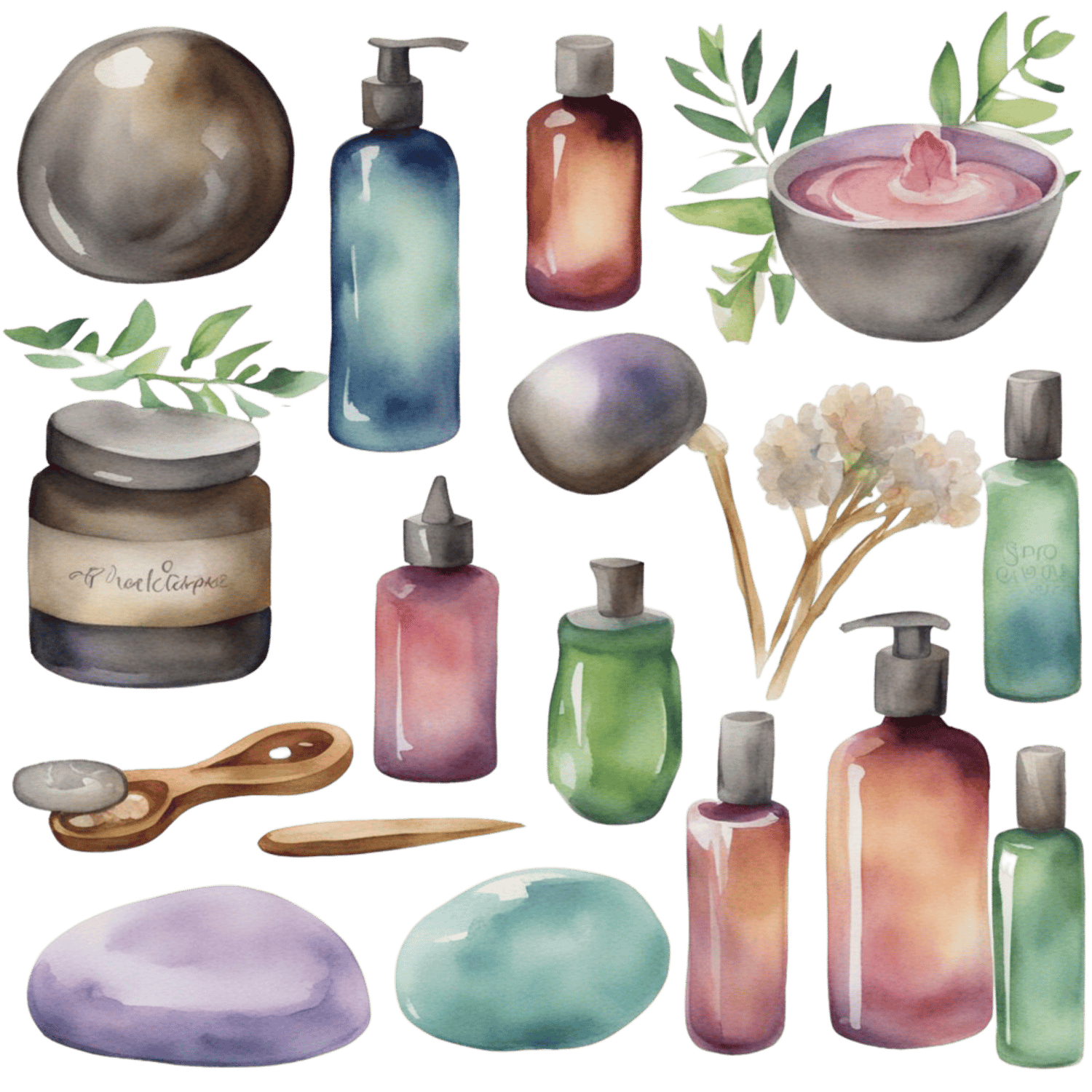 Instant Download: 40 Beautiful Spa Kit Clipart PNG Images