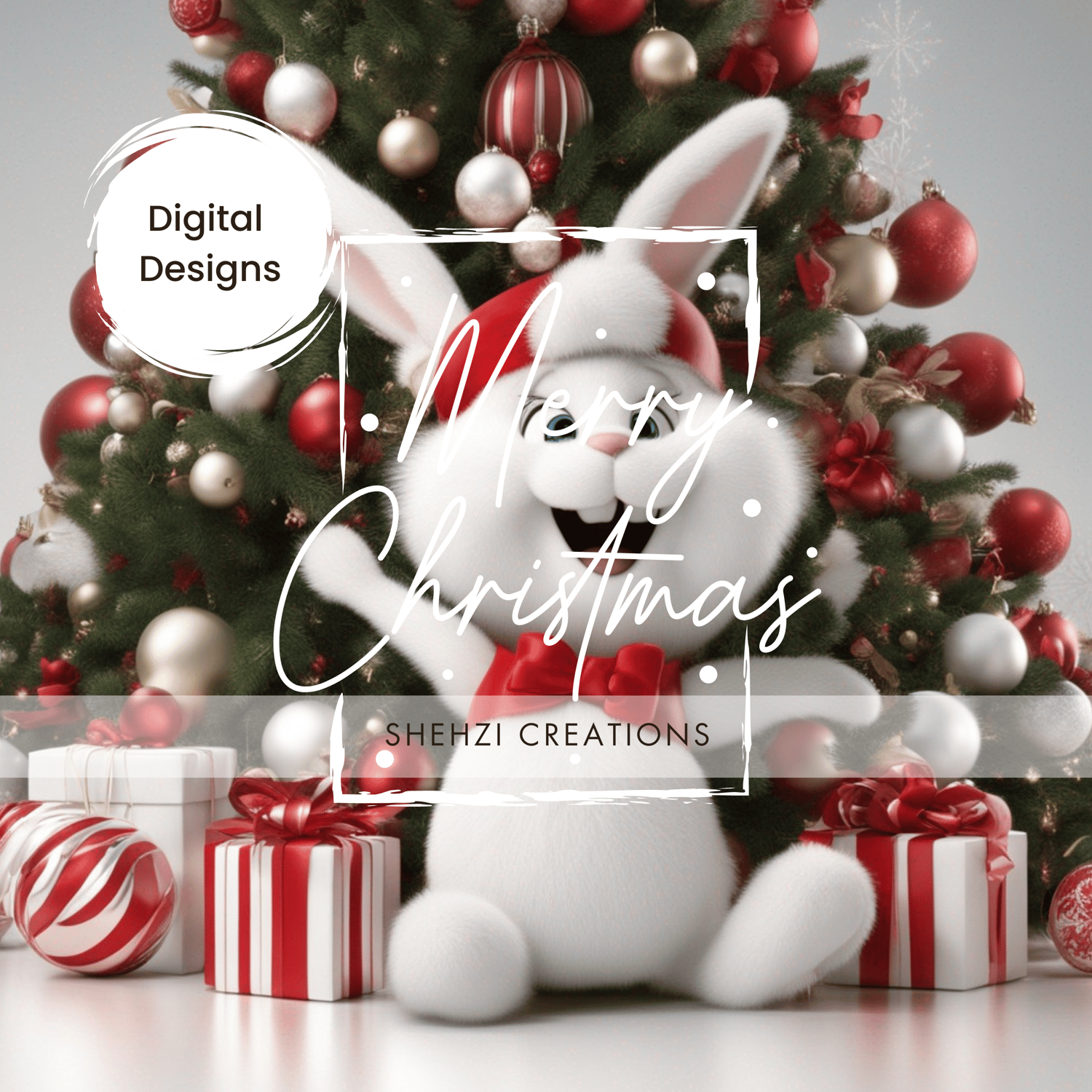 Enhance Your Decor: 26 Bunny 3D Characters for Christmas Celebration
