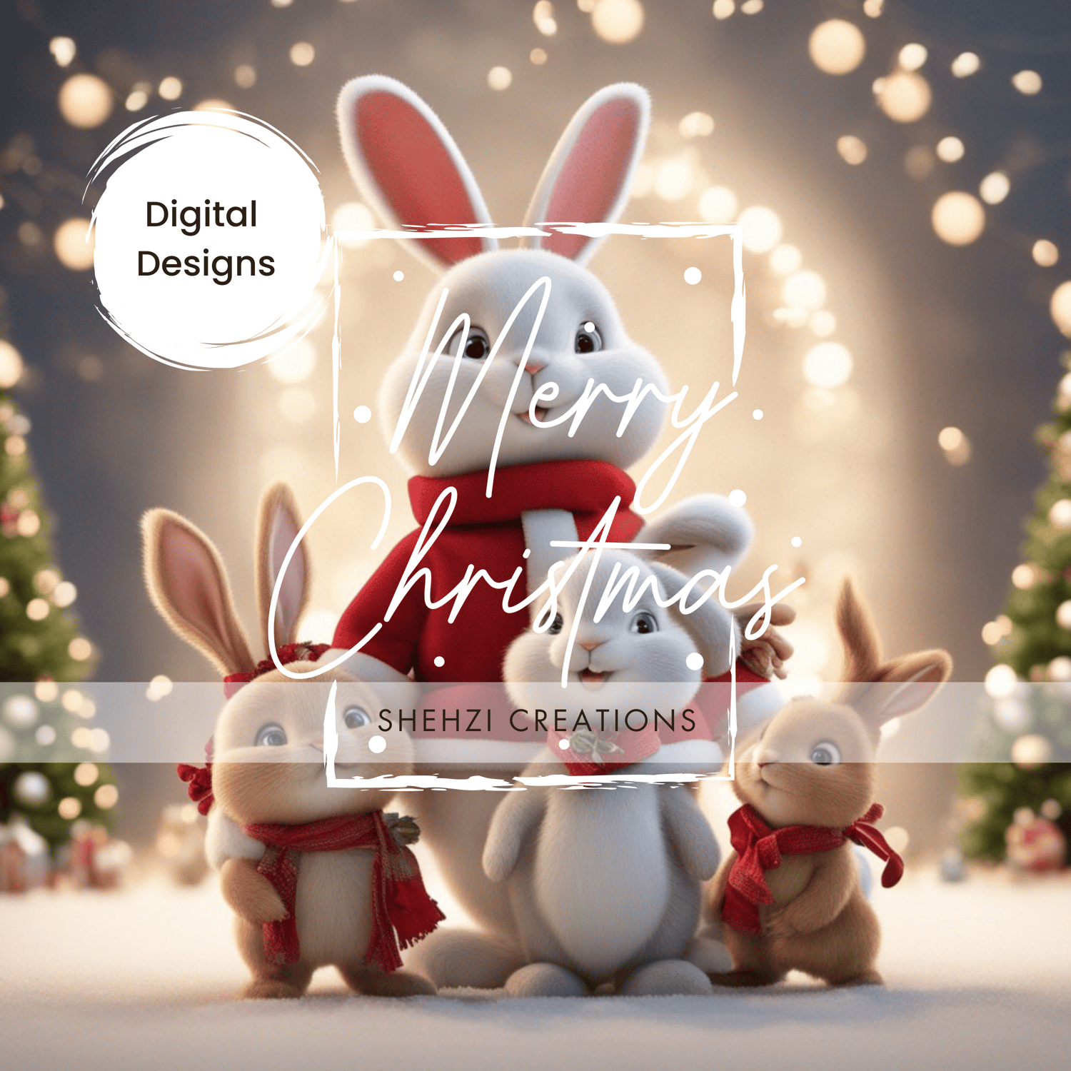 Unveil Festive Joy: 26 Bunny 3D Characters for Christmas