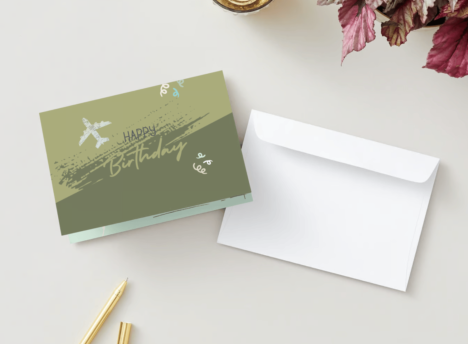 Torn Paper Photo Frame Folded Card Landscape | Customizable Canva Template | Digital. Mock outside front